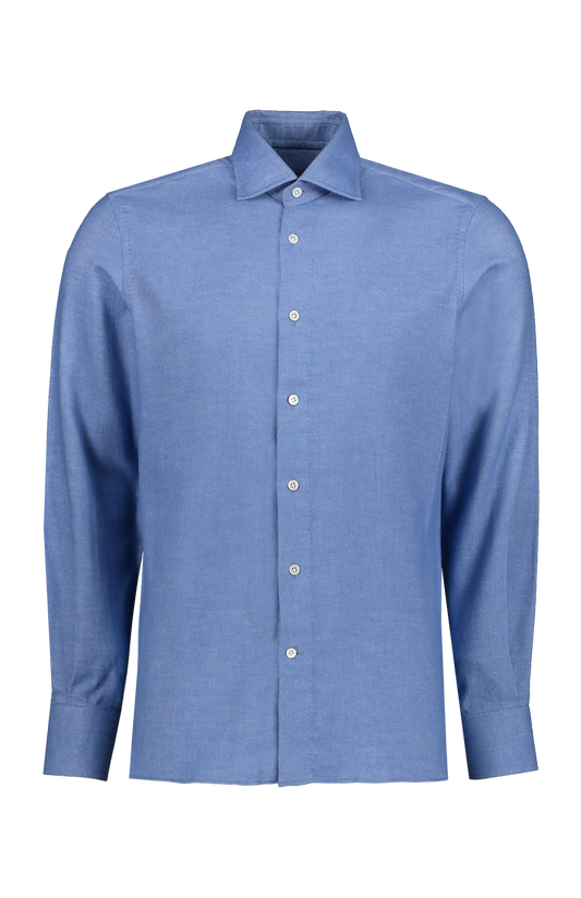 Twill Flannel Spread Collar Shirt (6959045607539)