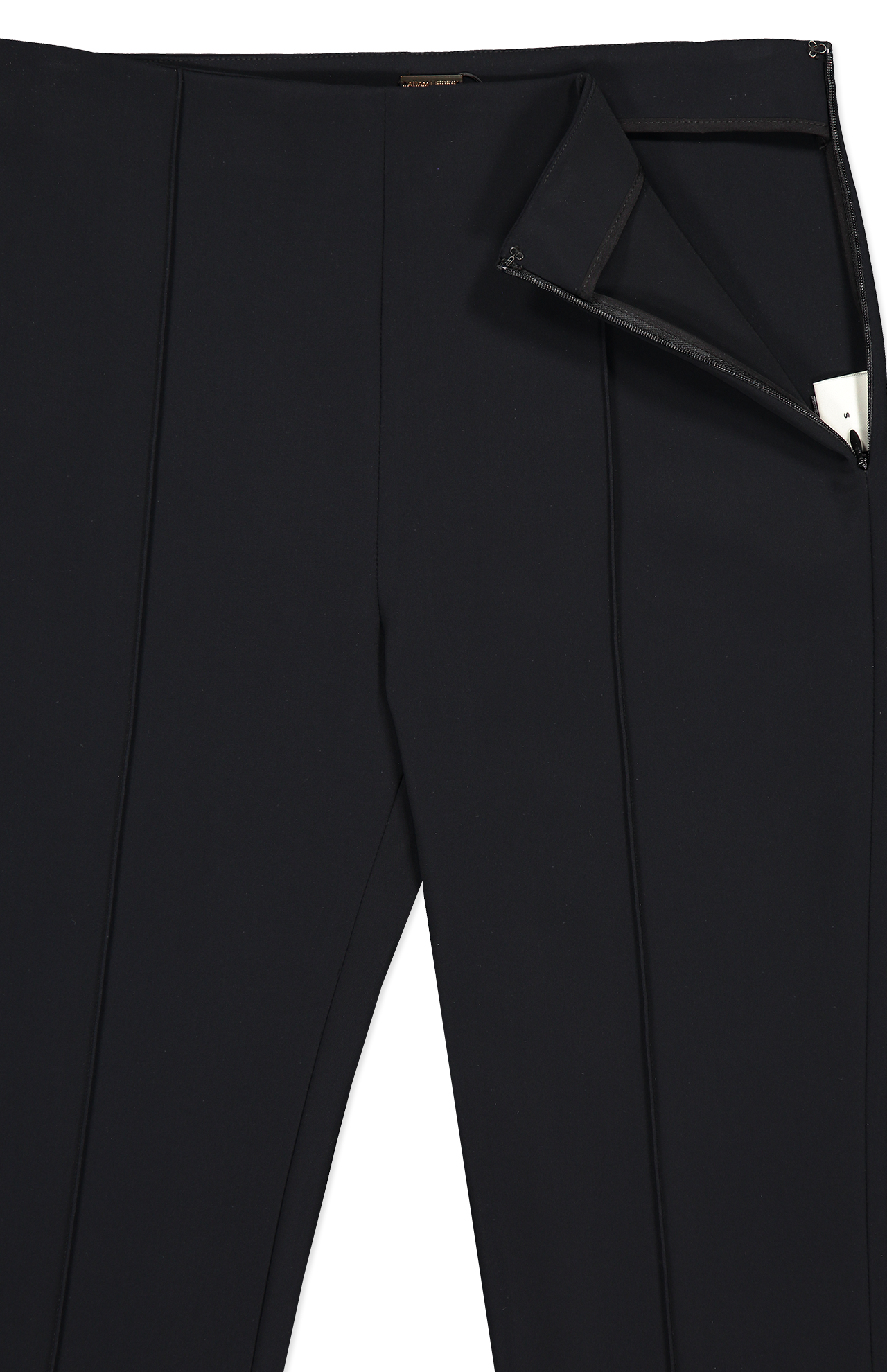 Adam Lippes Eva Flare Pant With Slit Black Fly Detail Image (6990612758643)