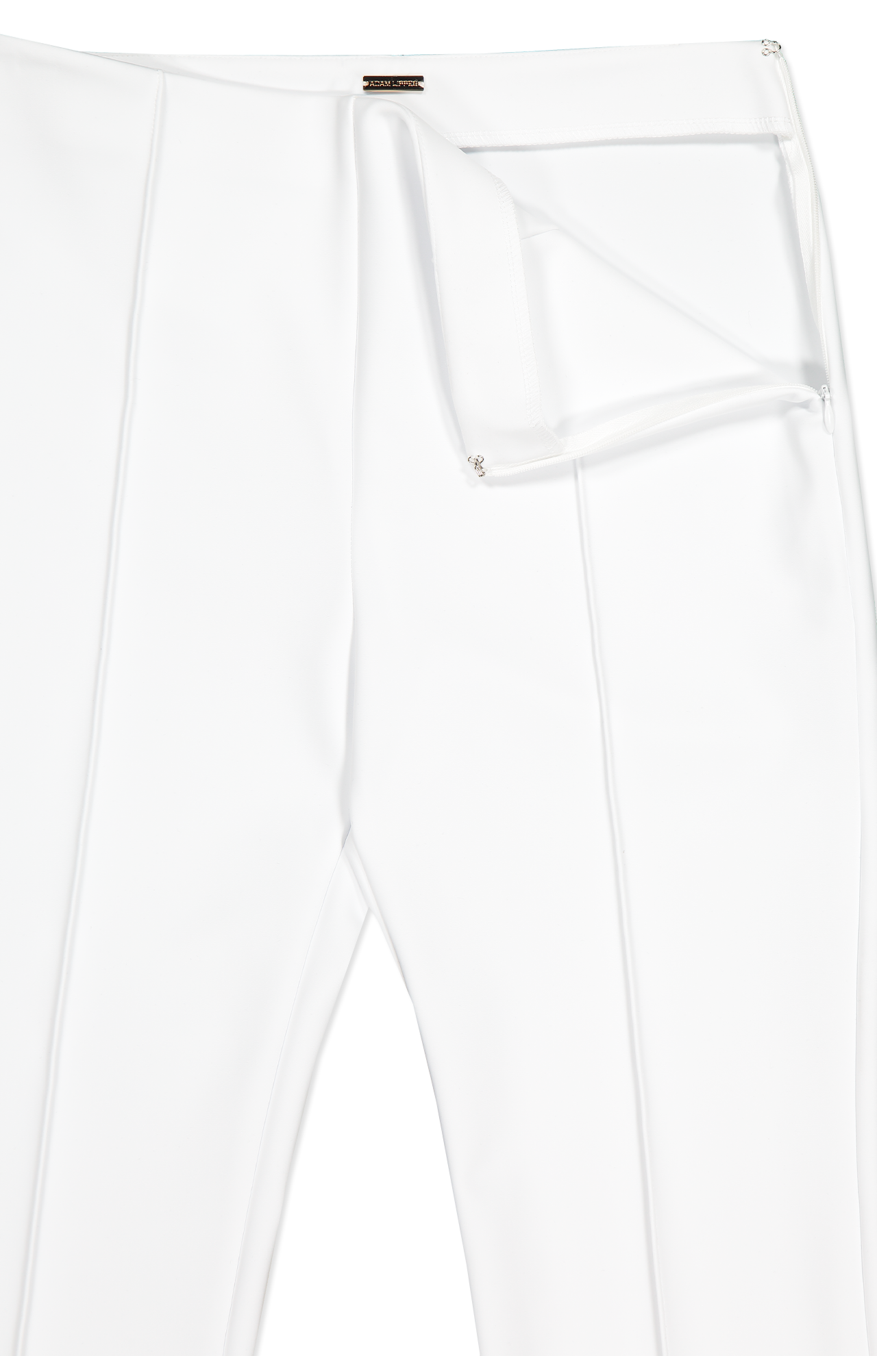 Adam Lippes Eva Flare Pant With Slit White Fly Detail Image (6990613774451)