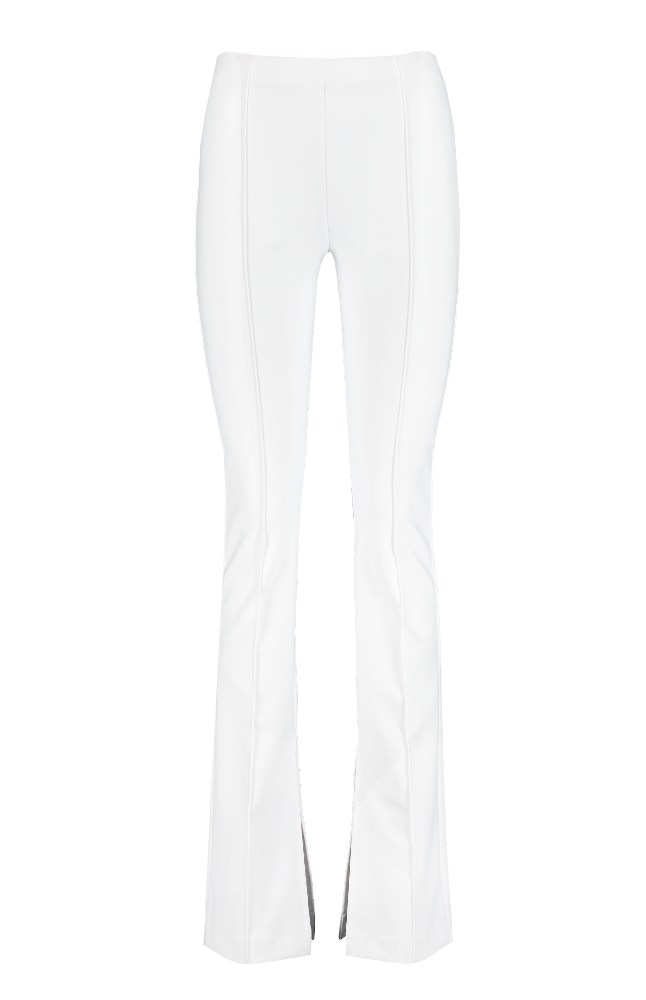 Adam Lippes Eva Flare Pant With Slit White Front Mannequin Image (6990613774451)