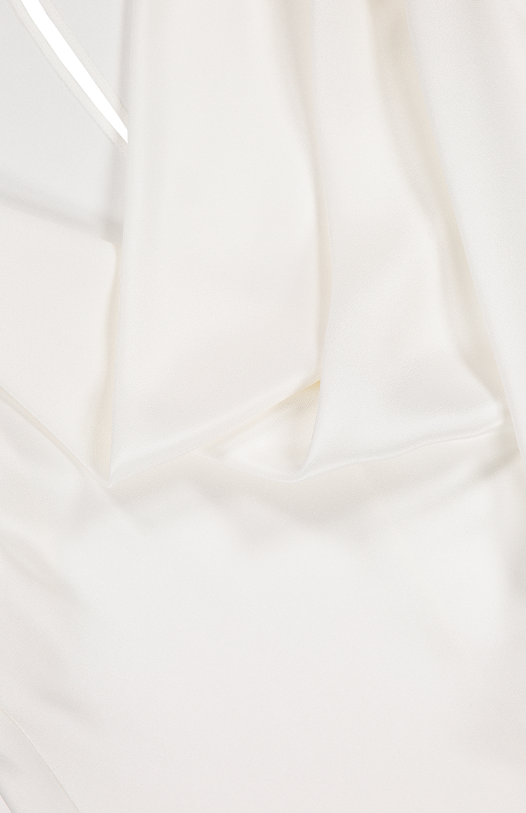 Adam Lippes Sleeveless Silk Crepe Cowl Neck Ivory Top Detail Image (6921052389491)