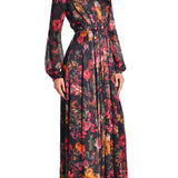Long Sleeve Gathered Maxi Dress (6921052487795)