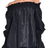 Silk Taffeta Smock Waist Top (6990553383027)