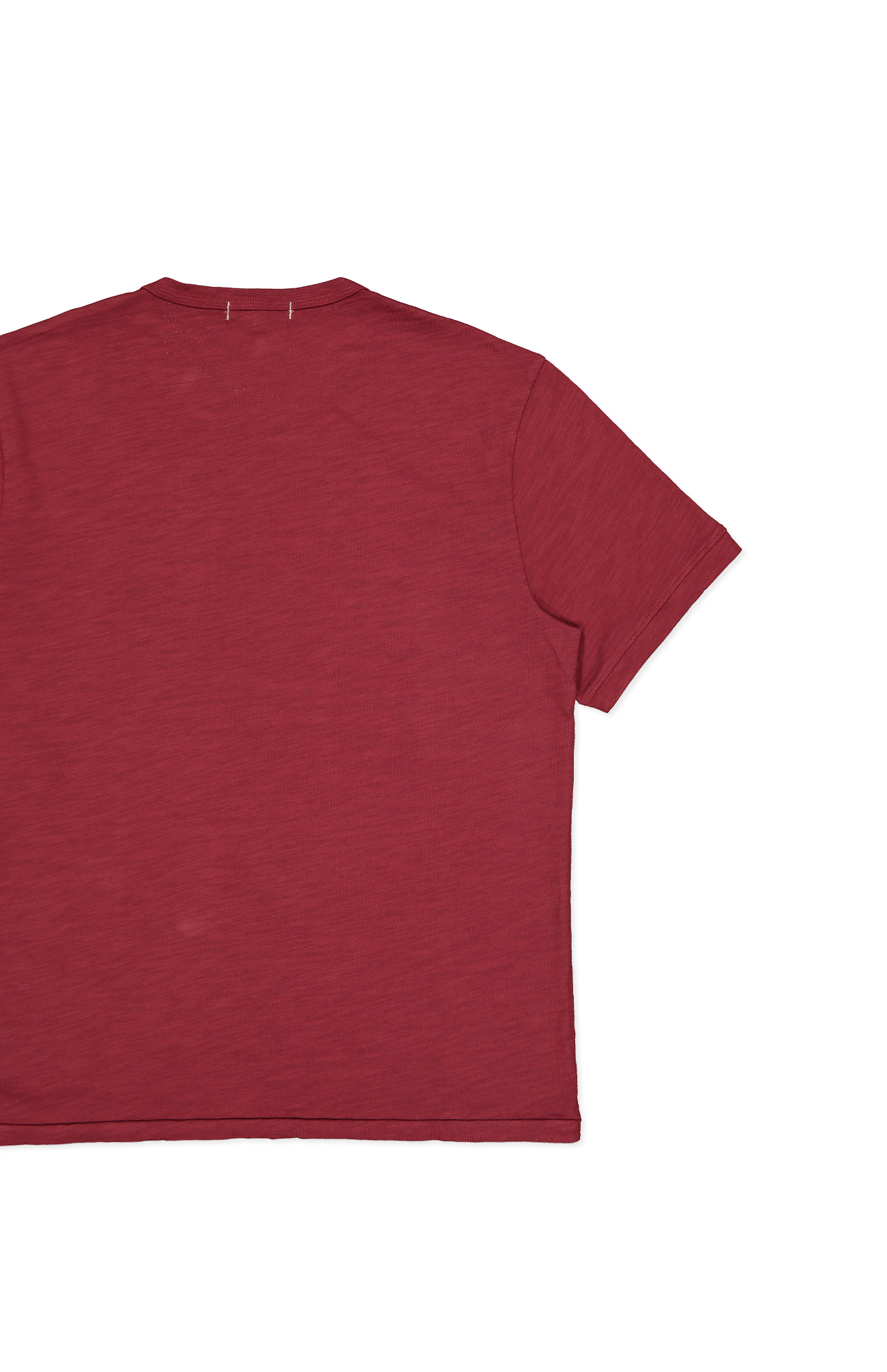 Alex Mill Standard Slub Cotton Tee in Currant Red - Back Detail Image (6933959704691)