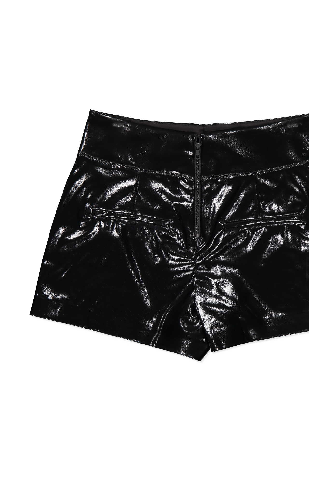 Donald Vegan Leather High Waisted Shorts (6967538974835)
