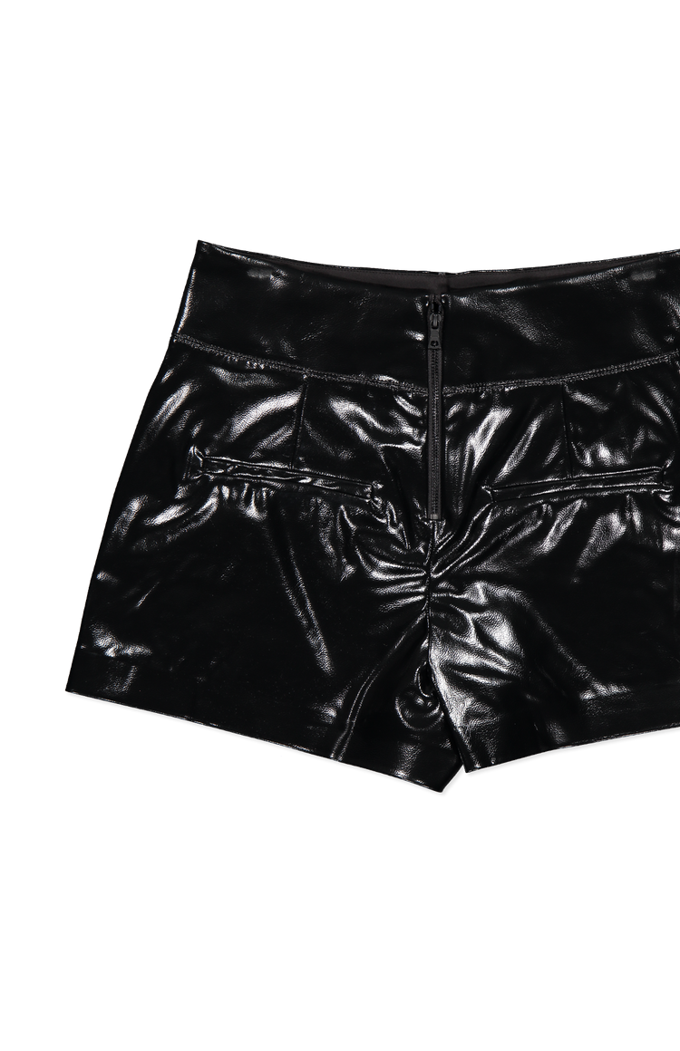 Donald Vegan Leather High Waisted Shorts (6967538974835)
