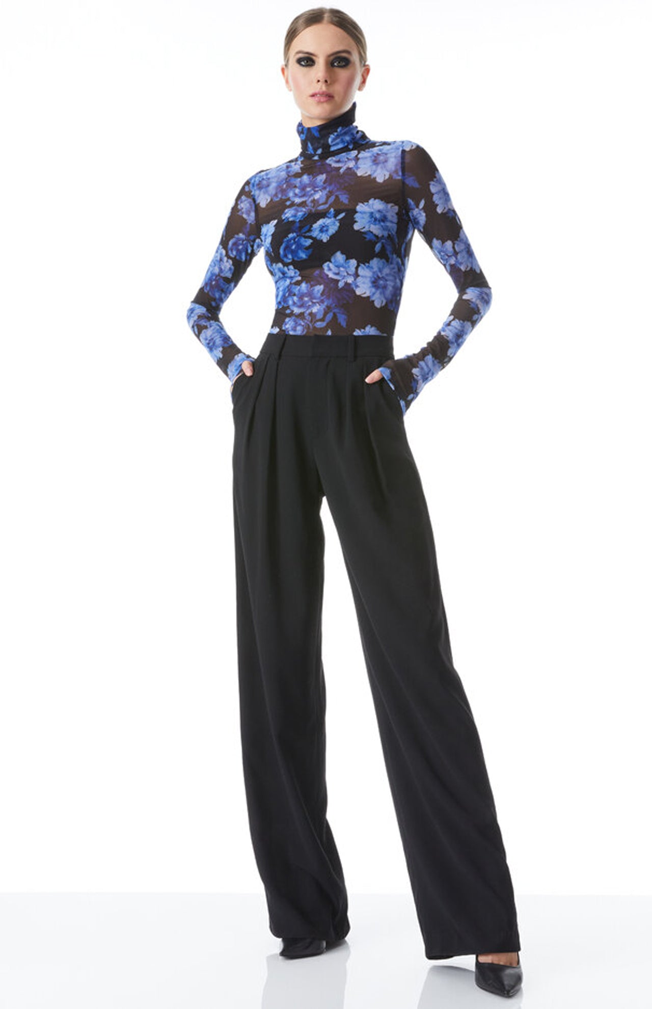 Delaina Turtleneck Mesh Top (6992143810675)