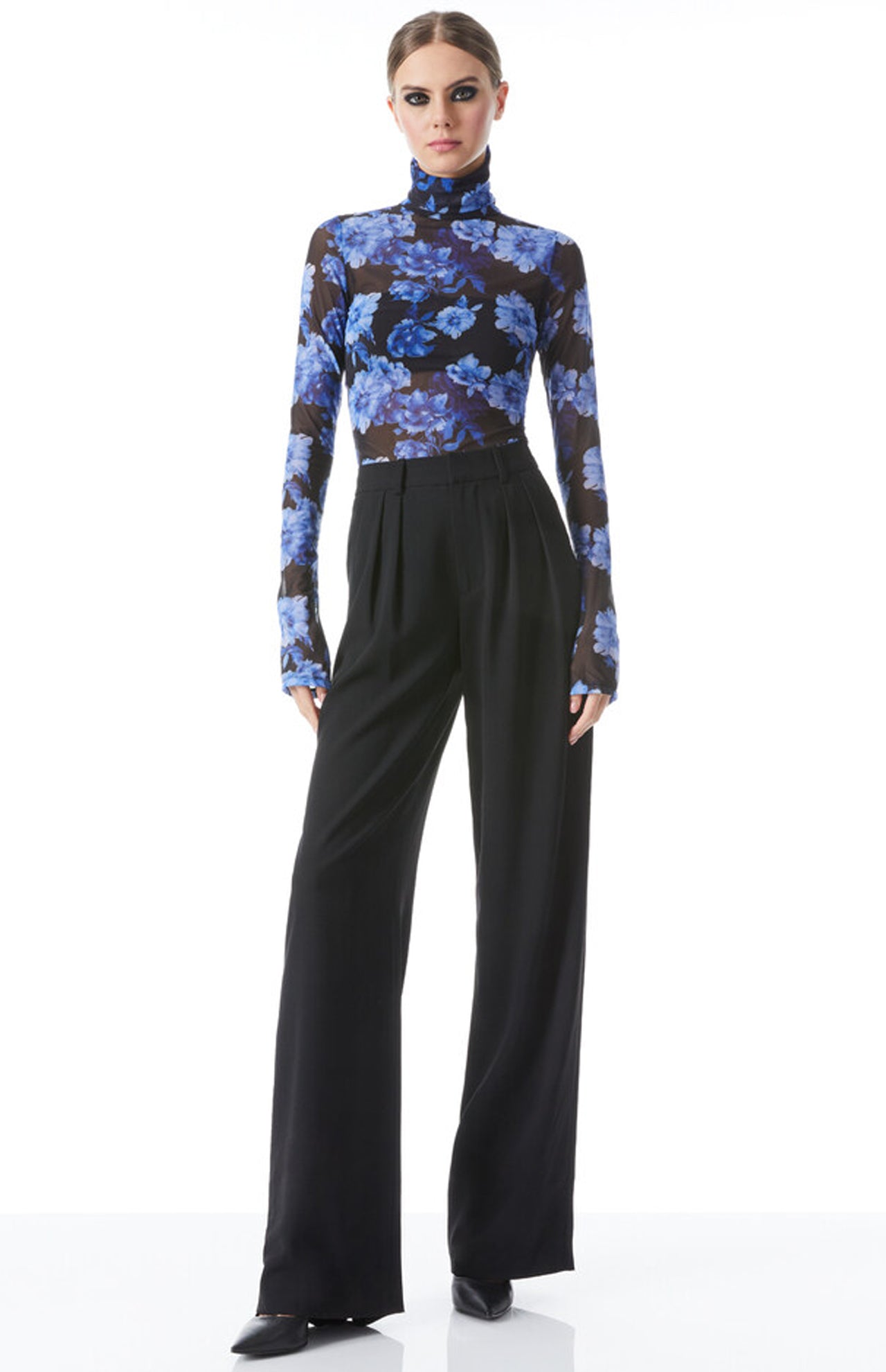 Delaina Turtleneck Mesh Top (6992143810675)