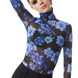 Delaina Turtleneck Mesh Top (6992143810675)