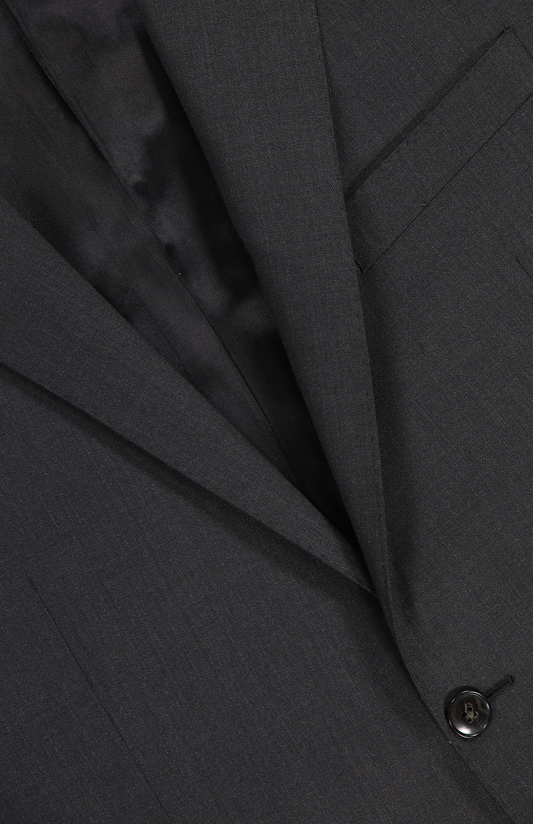 Atelier Munro Stretch Wool Suit Charcoal Collar Detail Image (6998653534323)