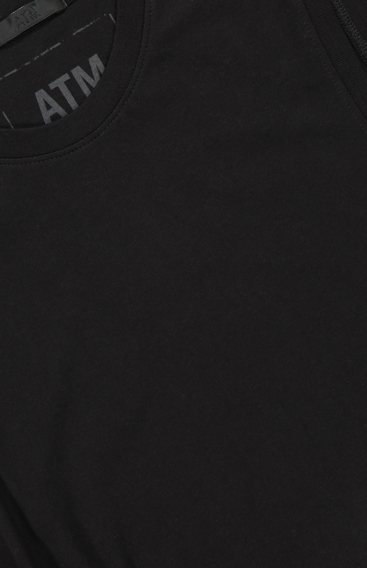 ATM Classic Jersey Sleeveless Cinched Waist Top Black Collar Detail Image (6990469562483)