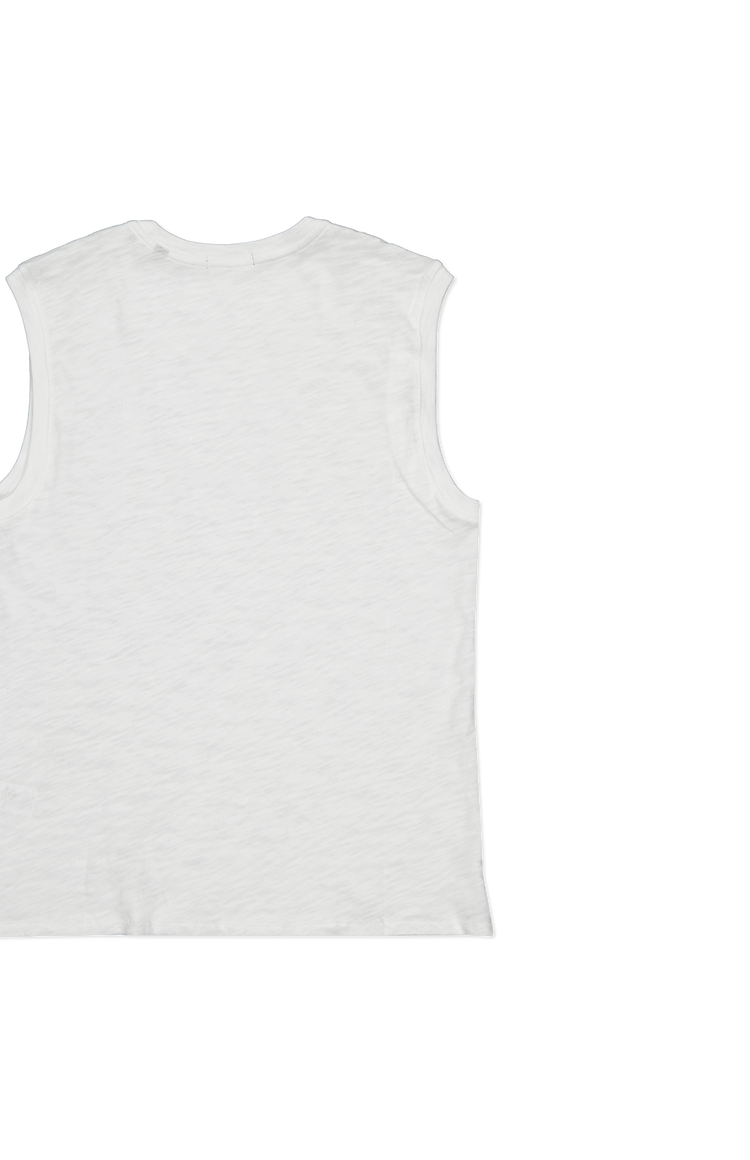 ATM Slub Jersey Sleeveless School Boy in White - Back Detail Image (6843940798579)