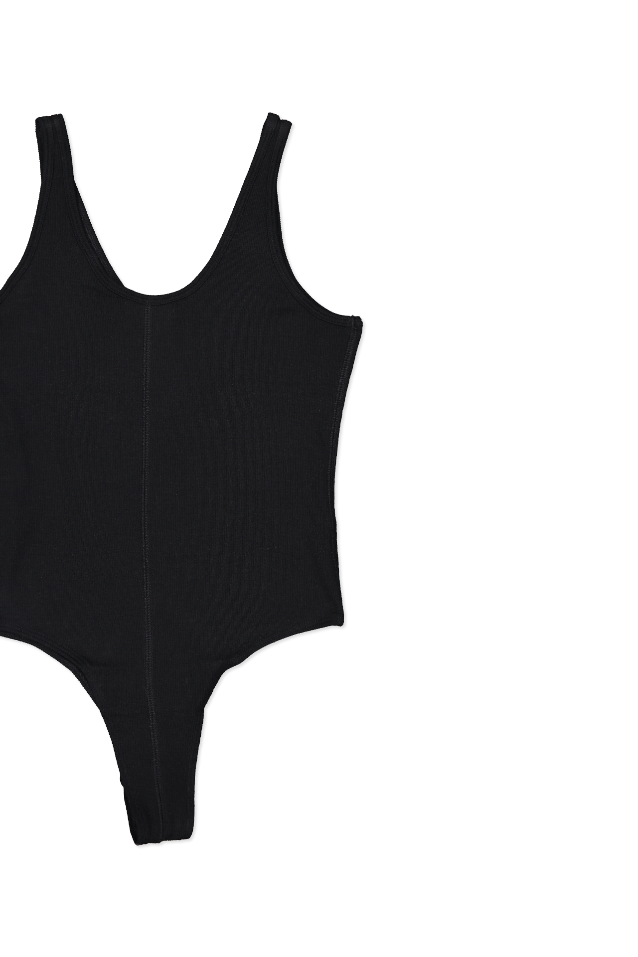 ATM V-Neck Tank Bodysuit Black Back Flat Image (6616001937523)