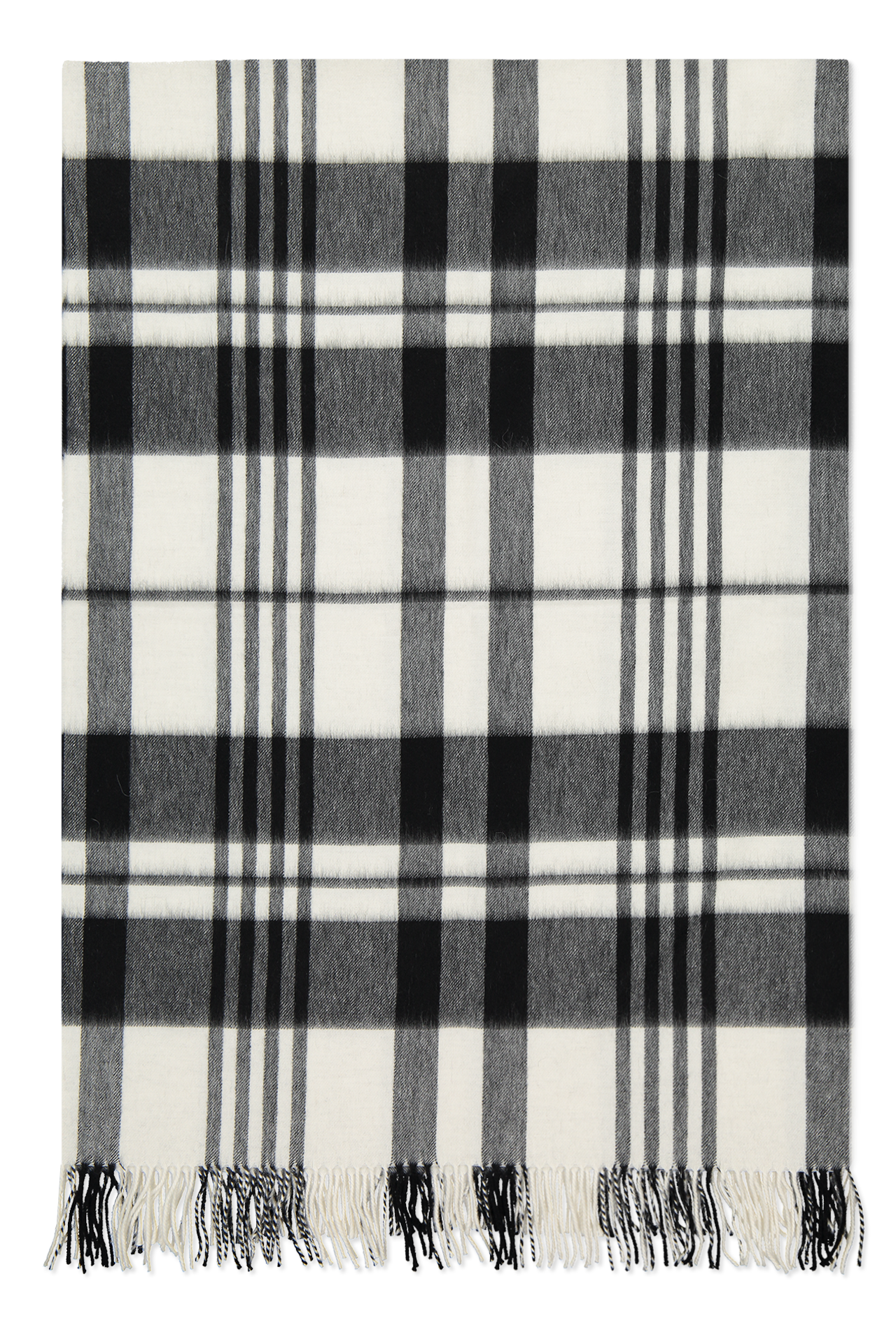 Begg And Co Jura Woven Throw Light Grey White Plaid Image (4667005534323)