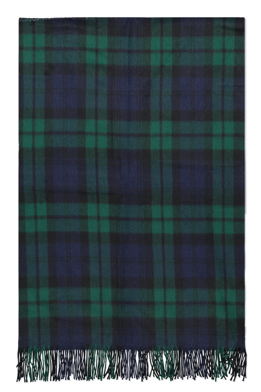 Begg And Co Jura Woven Throw Black Green Plaid Image (4667005534323)
