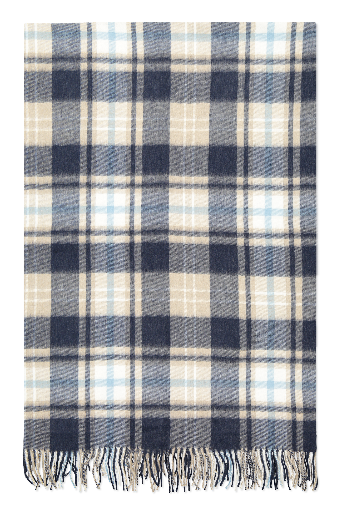 Begg And Co Jura Woven Throw Blue White Plaid Image (4667005534323)