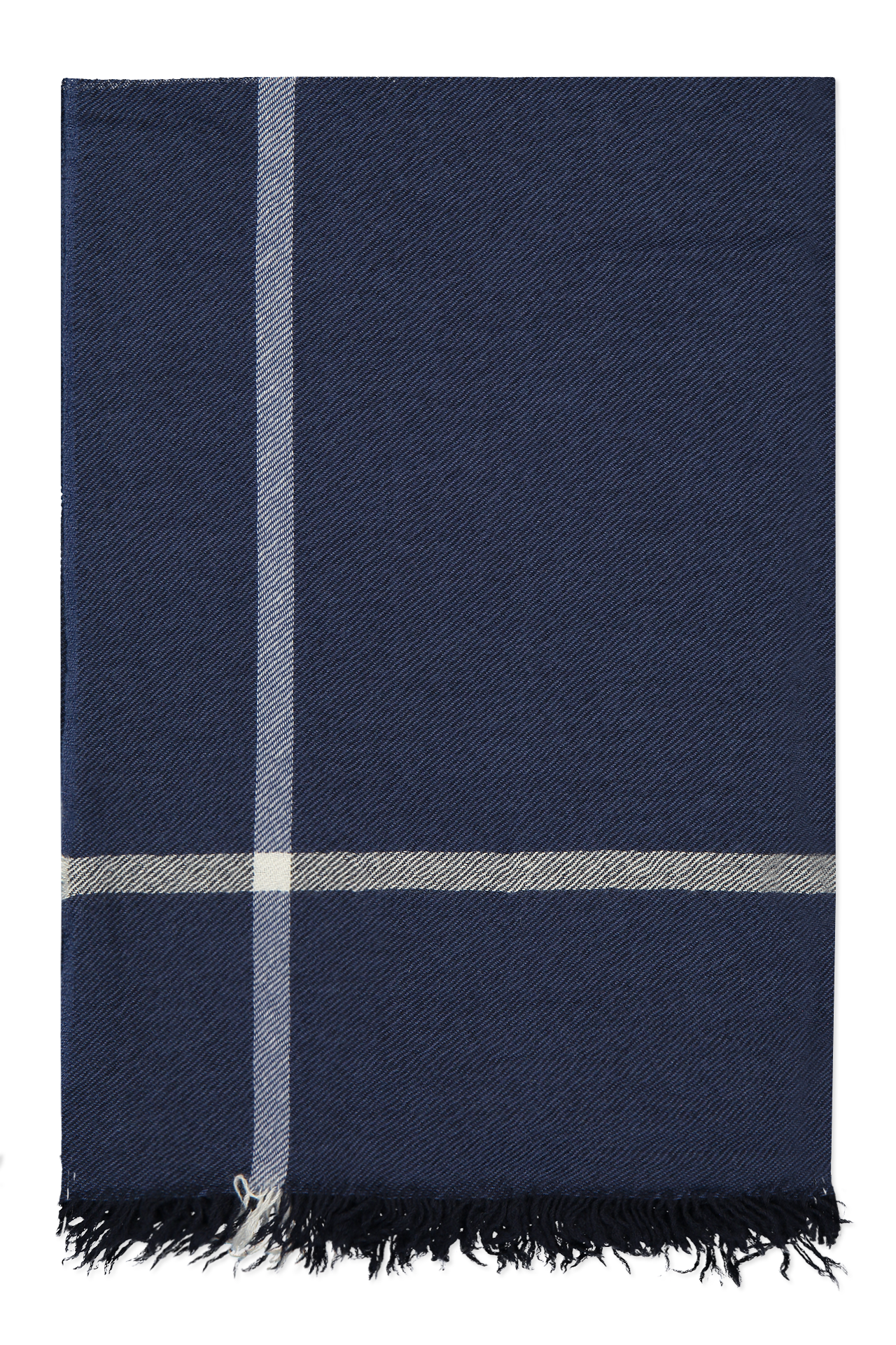 Begg and Co Rona Washed Cruise Woven Throw Dark Blue Front Image (4667005468787)