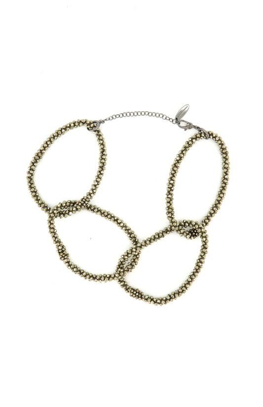 Hematite 4 Loop Necklace (6918009061491)