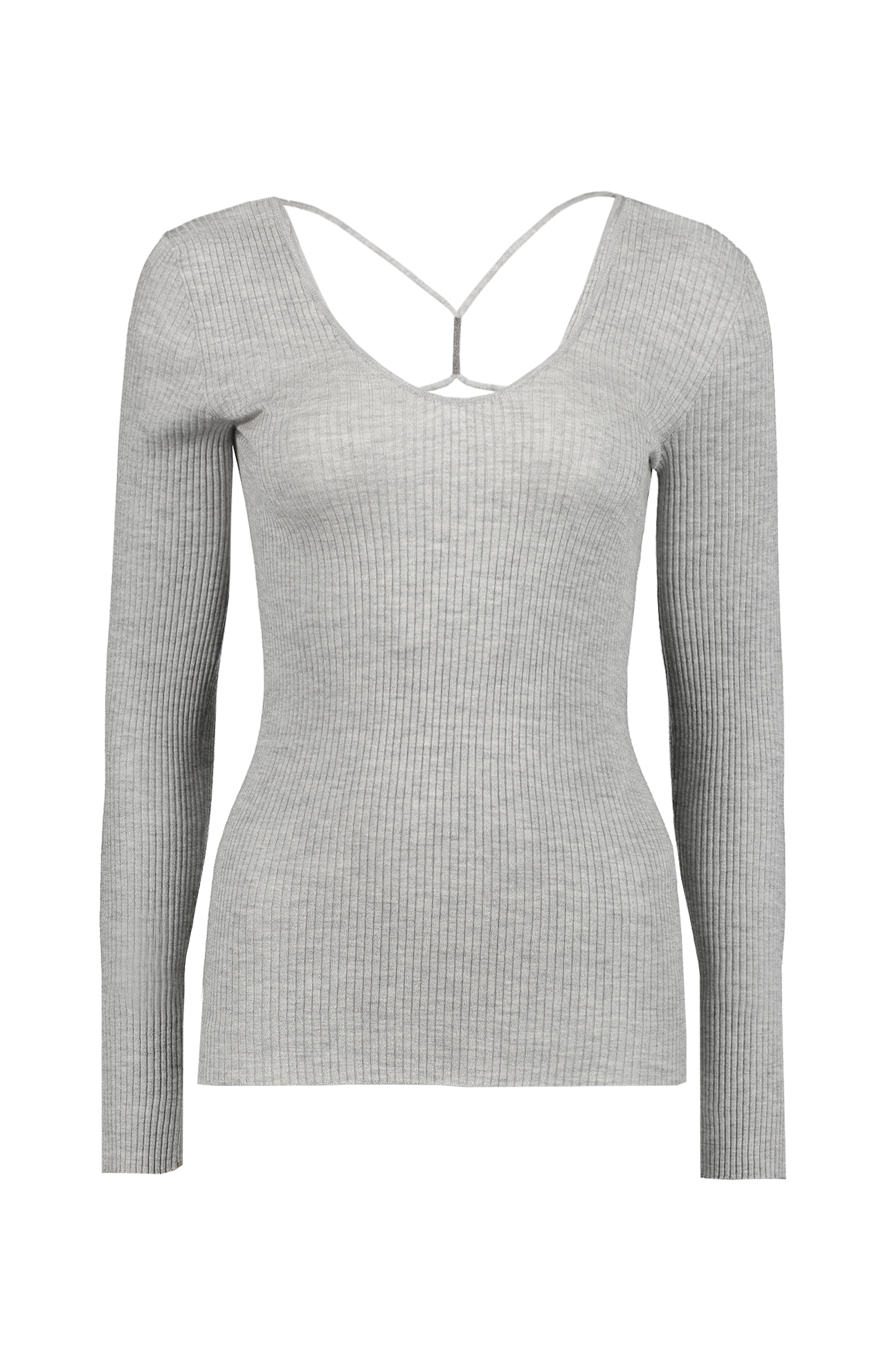 Brunello Cucinelli V Neck Long Sleeve Sweater Front Mannequin Image (6917977407603)