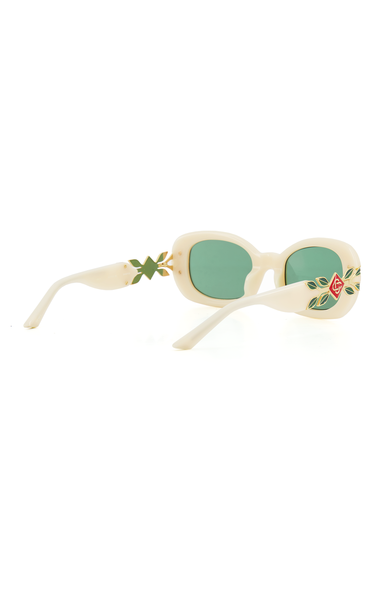 Casablanca Women's Oval with Laurel Detail Sunglasses | A.K. Rikk's