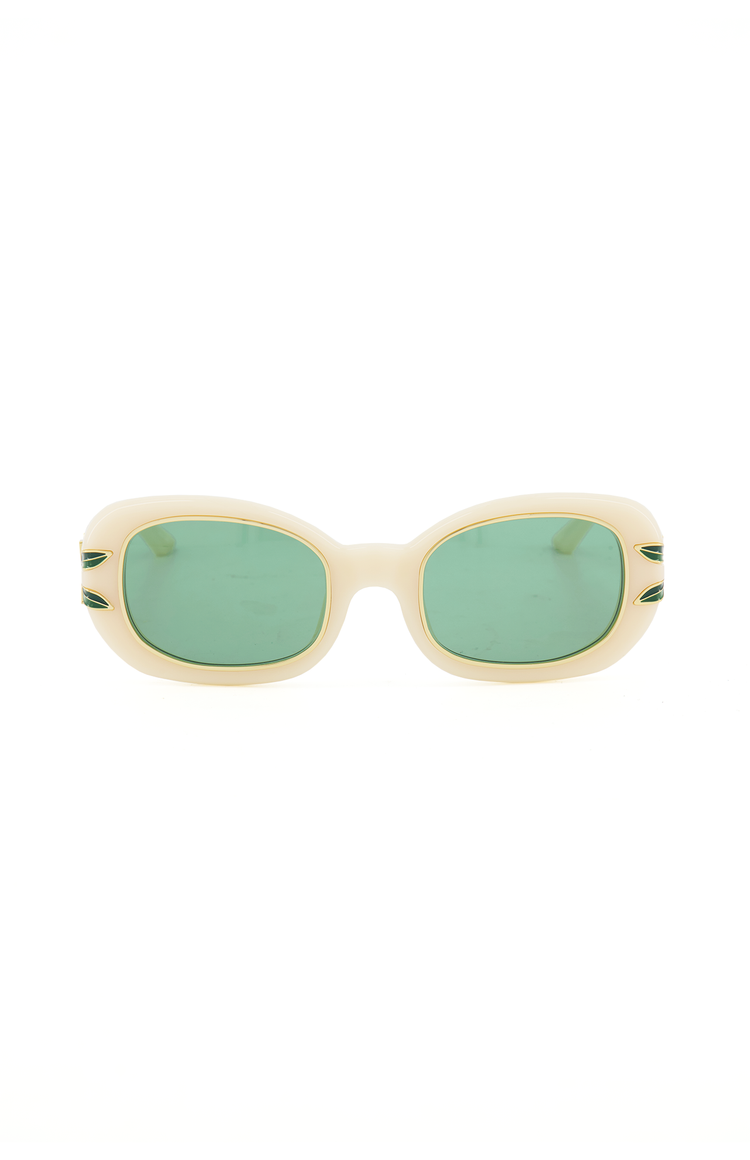 Casablanca Women's Oval with Laurel Detail Sunglasses | A.K. Rikk's