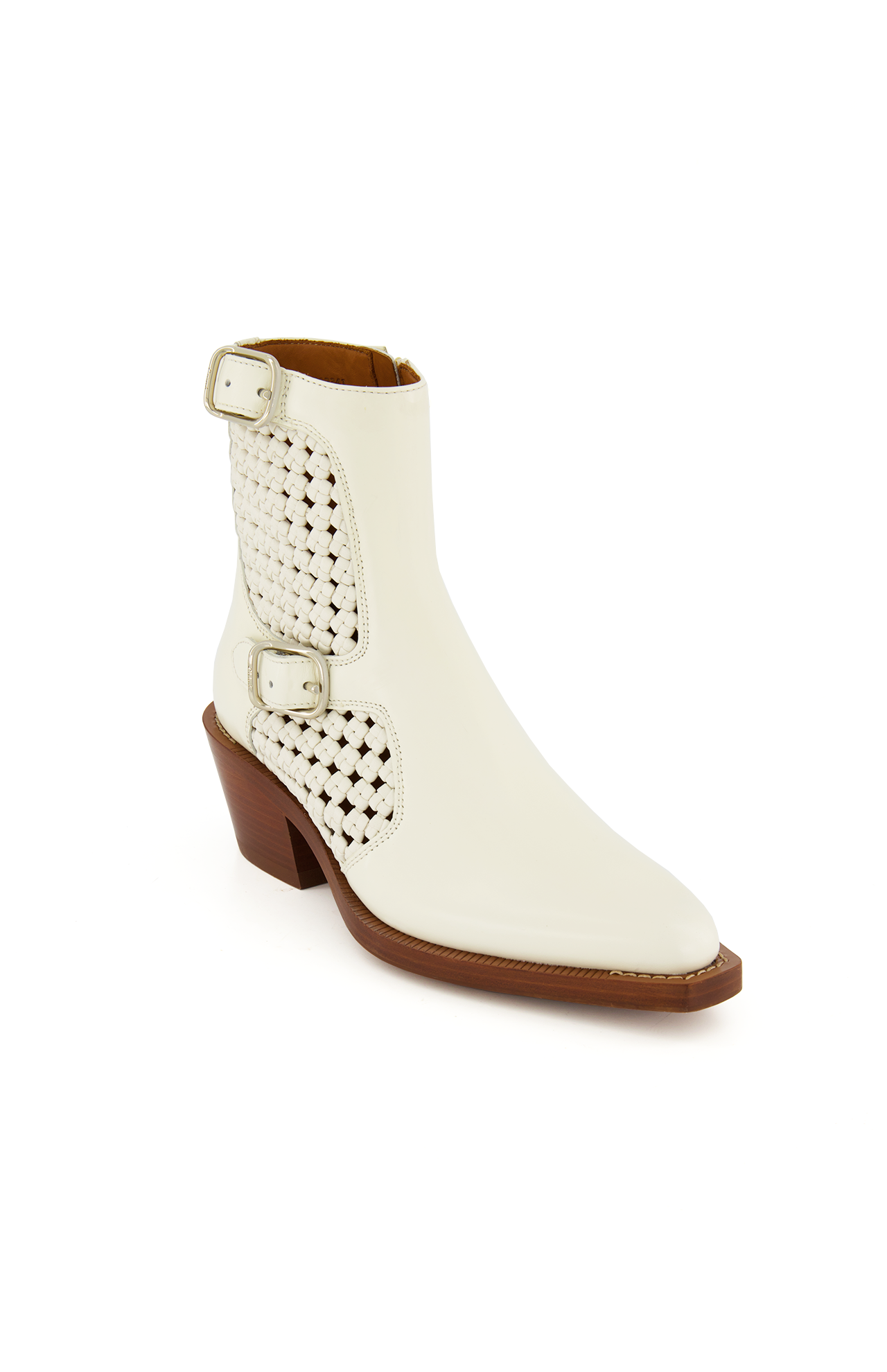 Chloe Nellie Boot Cloudy White Front Angled Image (7000318443635)