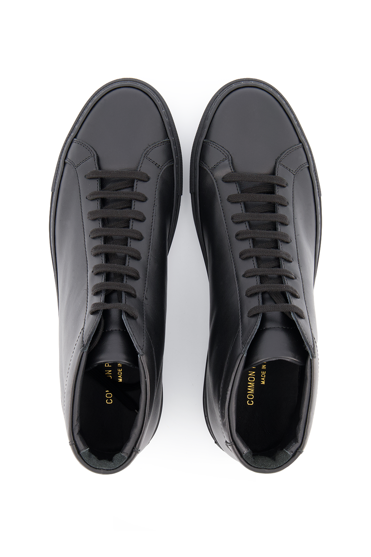 Top view image of Common Projects Achilles Mid Leather Shoe Black (601146687499)