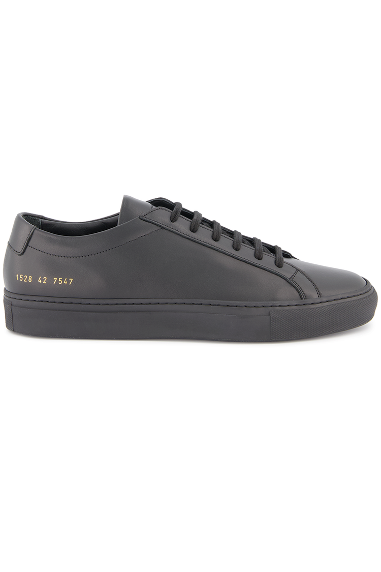 Side view image of Common Projects Original Achilles Low Sneaker Leather Black (600678727691)