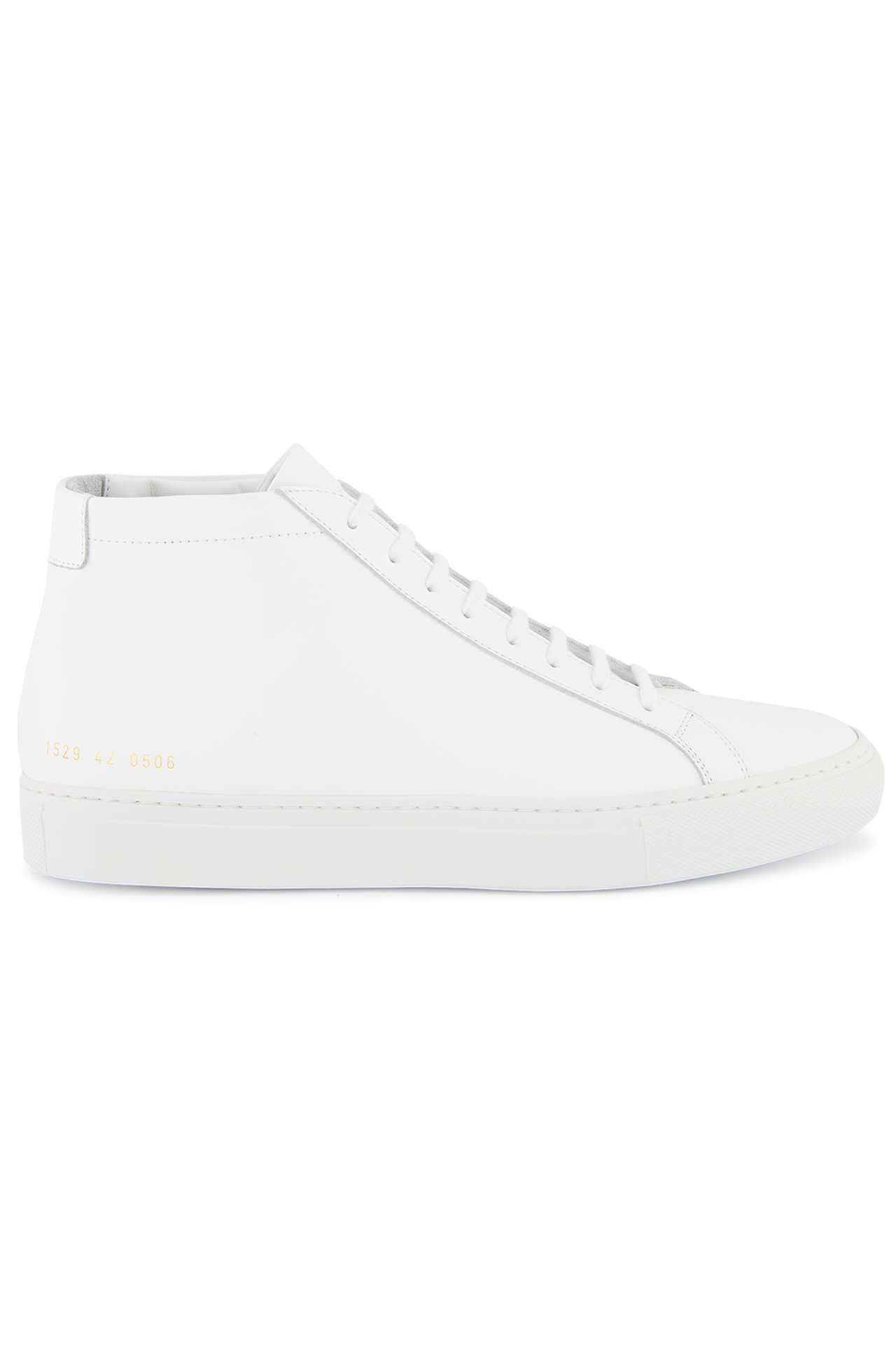 Side view image of Common Projects Original Achilles Mid Sneaker Leather White (600644222987)