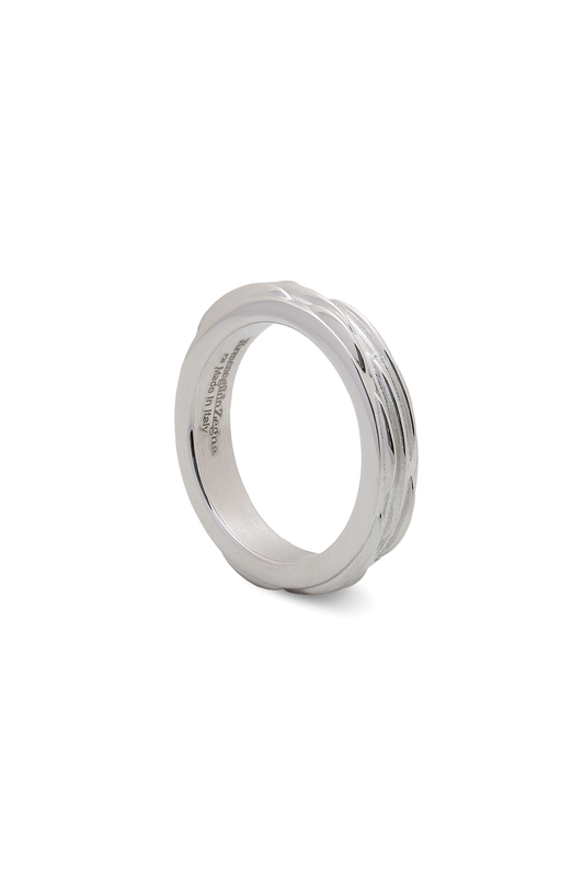 Rhodium Plated Textured Ring (4664712921203)