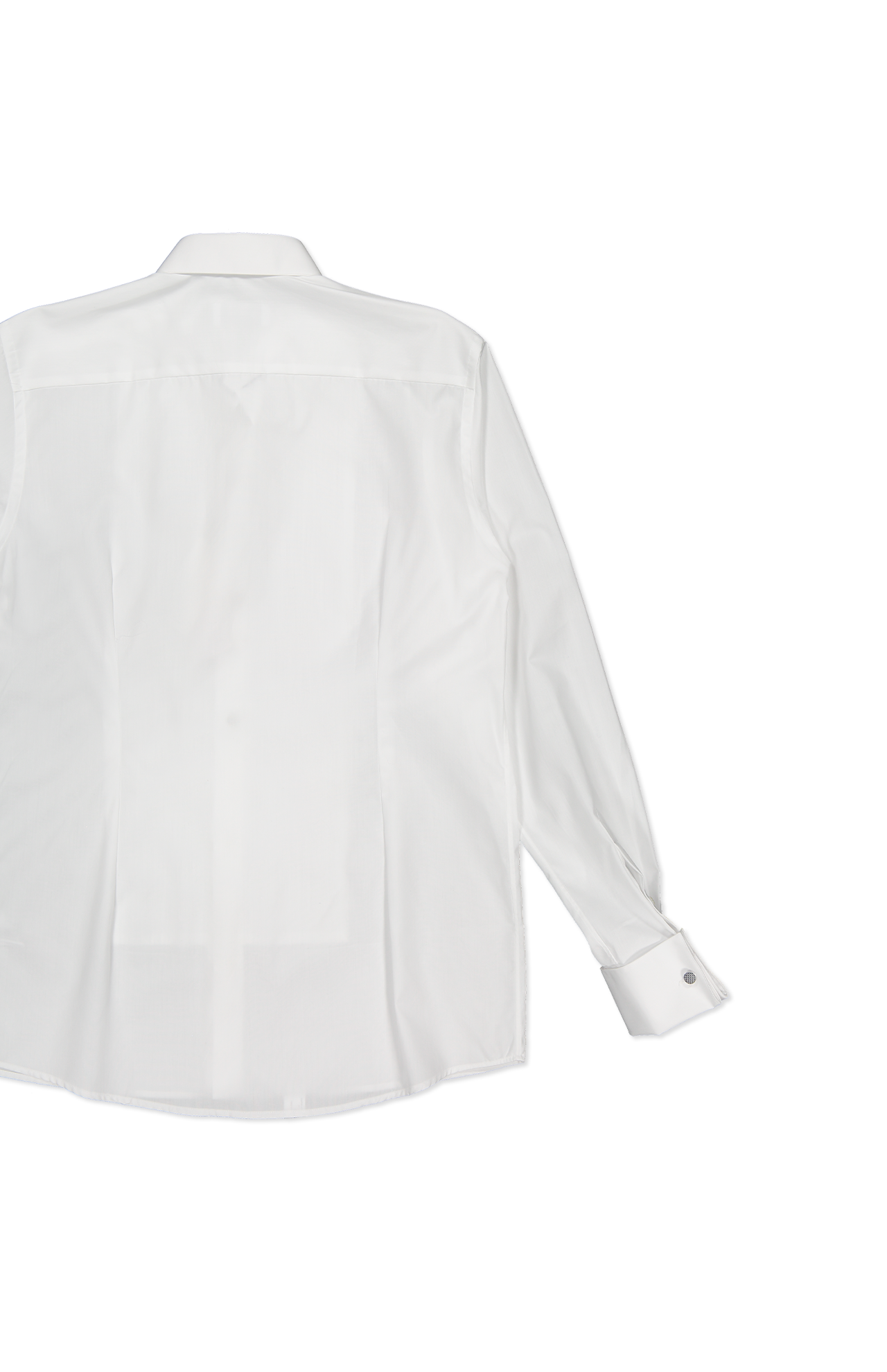 Eton Bibbed Tuxedo Shirt in White with Contrast Buttons - Back Detail Image (4441564741747)