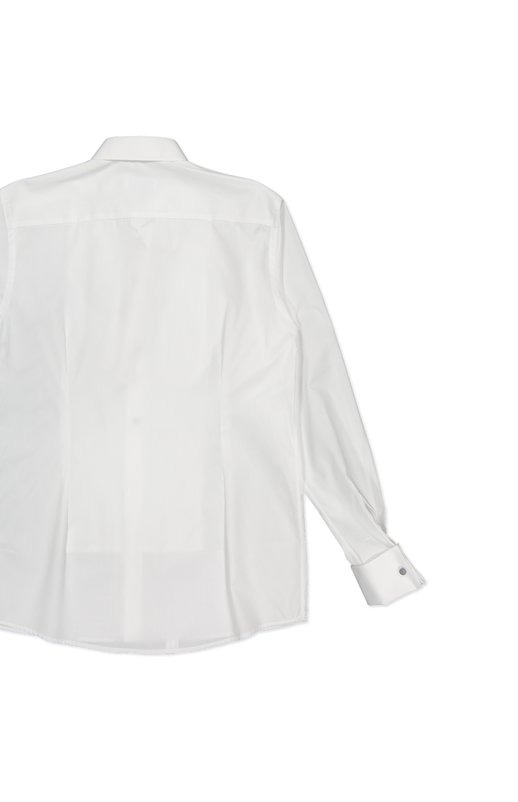 Eton Bibbed Tuxedo Shirt in White with Contrast Buttons - Back Detail Image (4441564741747)