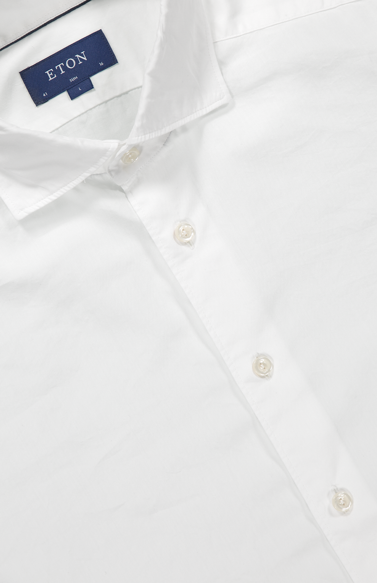 Eton Cotton Tencel TShirt White Top Detail Image (7004980150387)
