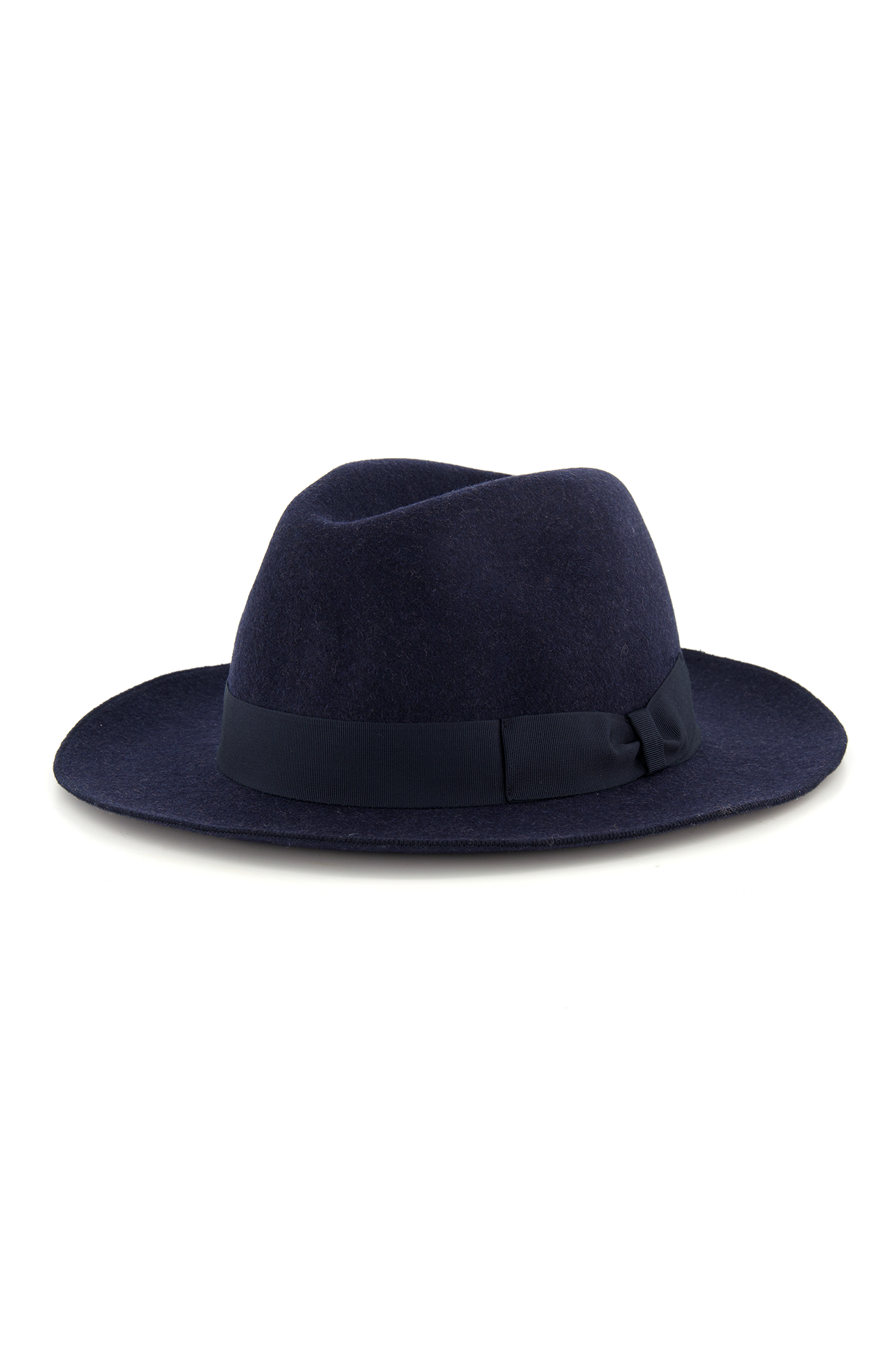 Eton Crushable Wool Hat Navy Front Angled Image (7004989489267)