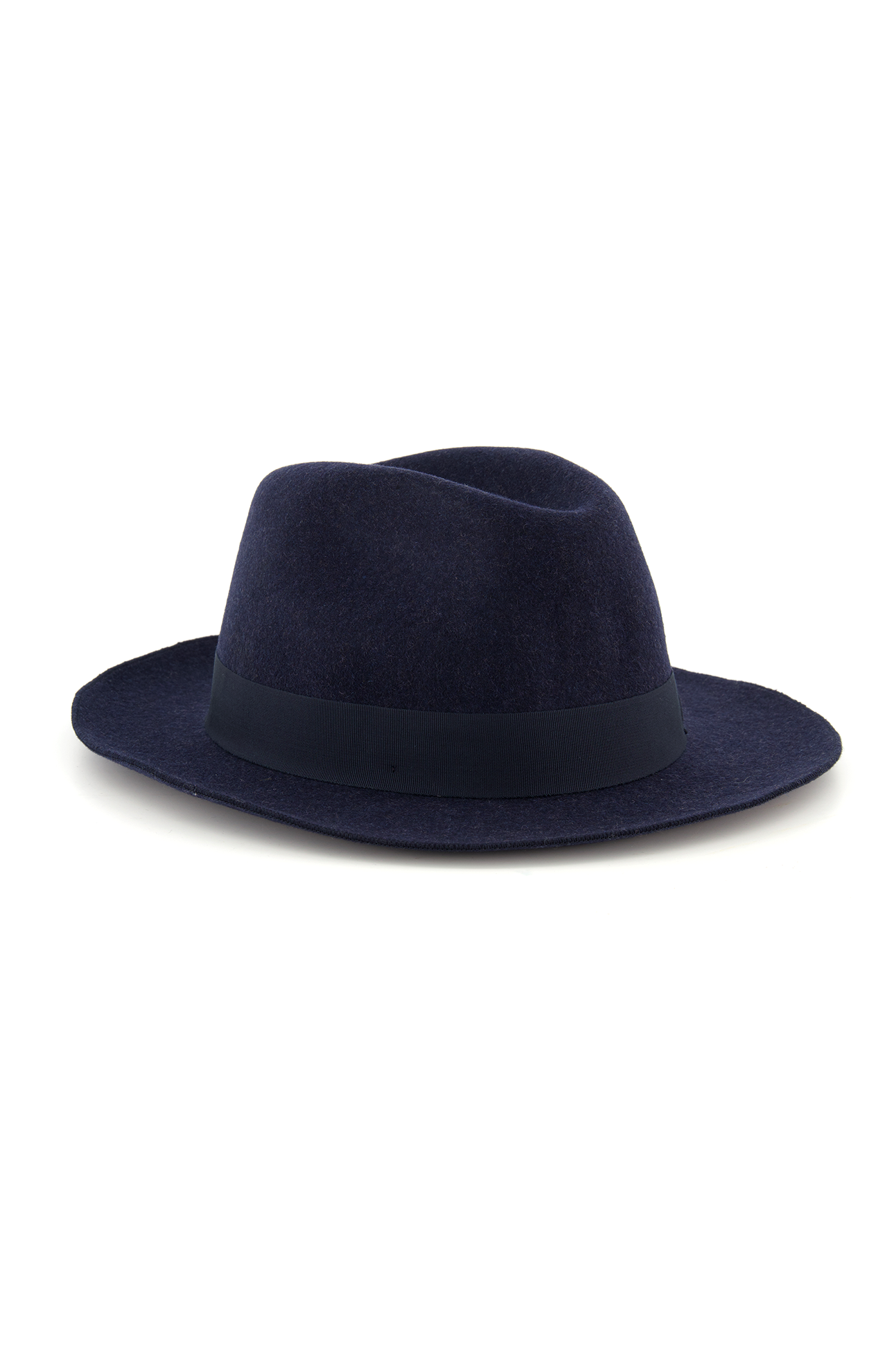Eton Crushable Wool Hat Navy Front Angled Image 2 (7004989489267)