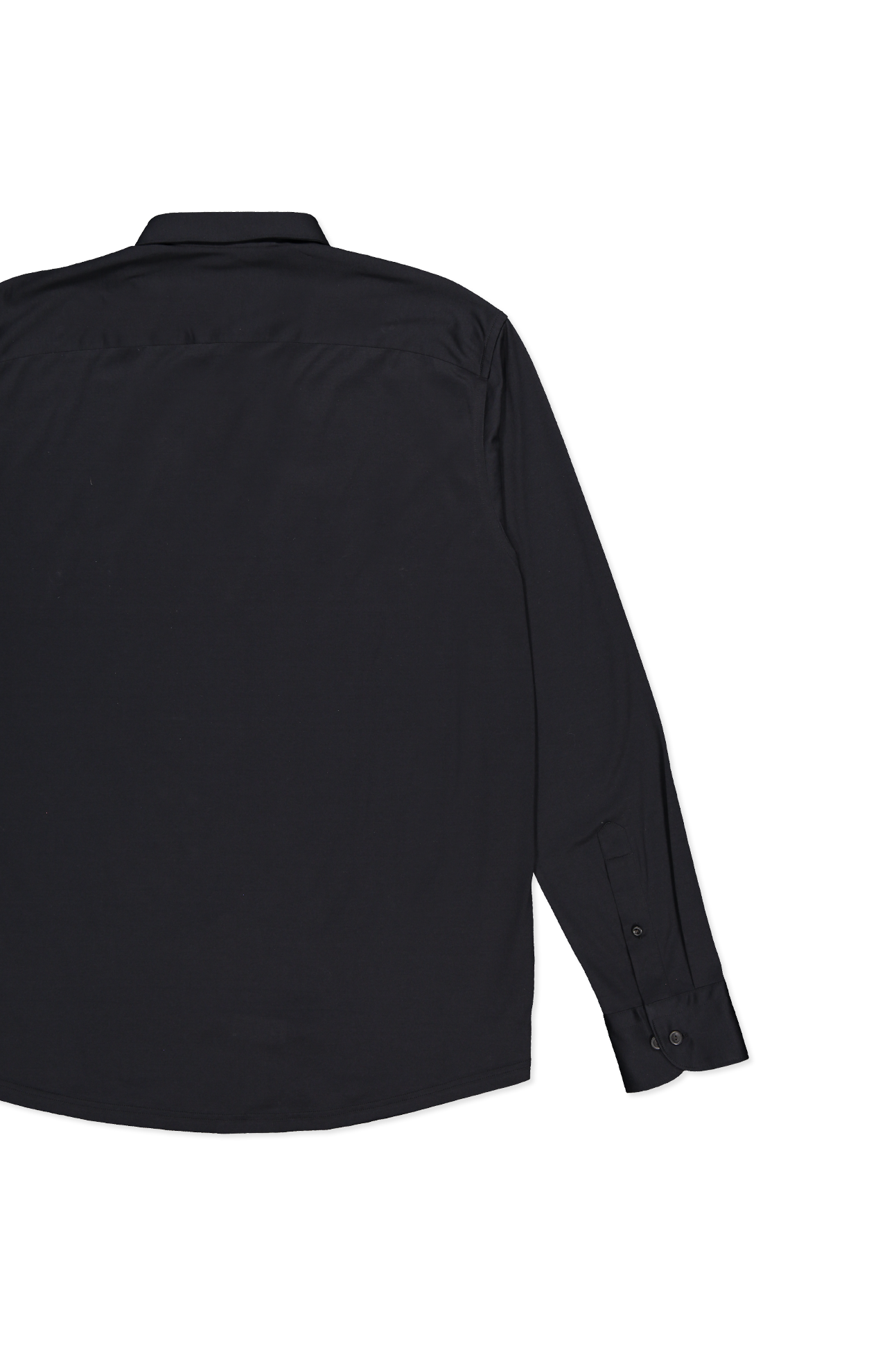 Eton Jersey Contemporary Shirt in Black - Back Detail Image (6919758315635)