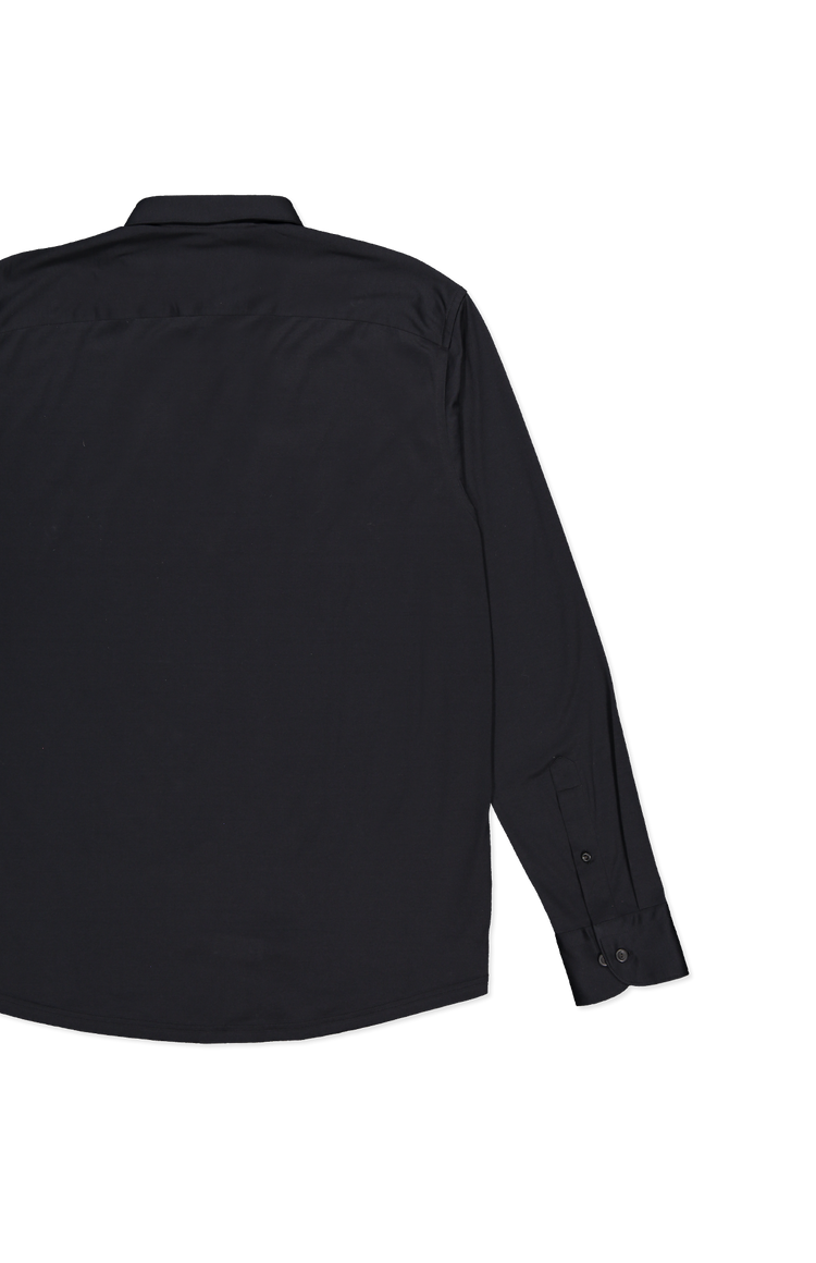 Eton Jersey Contemporary Shirt in Black - Back Detail Image (6919758315635)