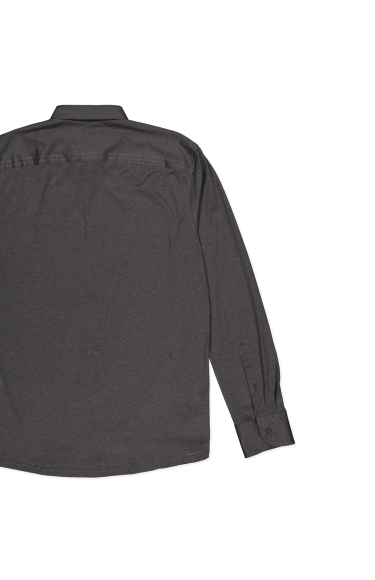 Eton Jersey Contemporary Shirt in Dark Grey - Back Detail Image (6919758315635)