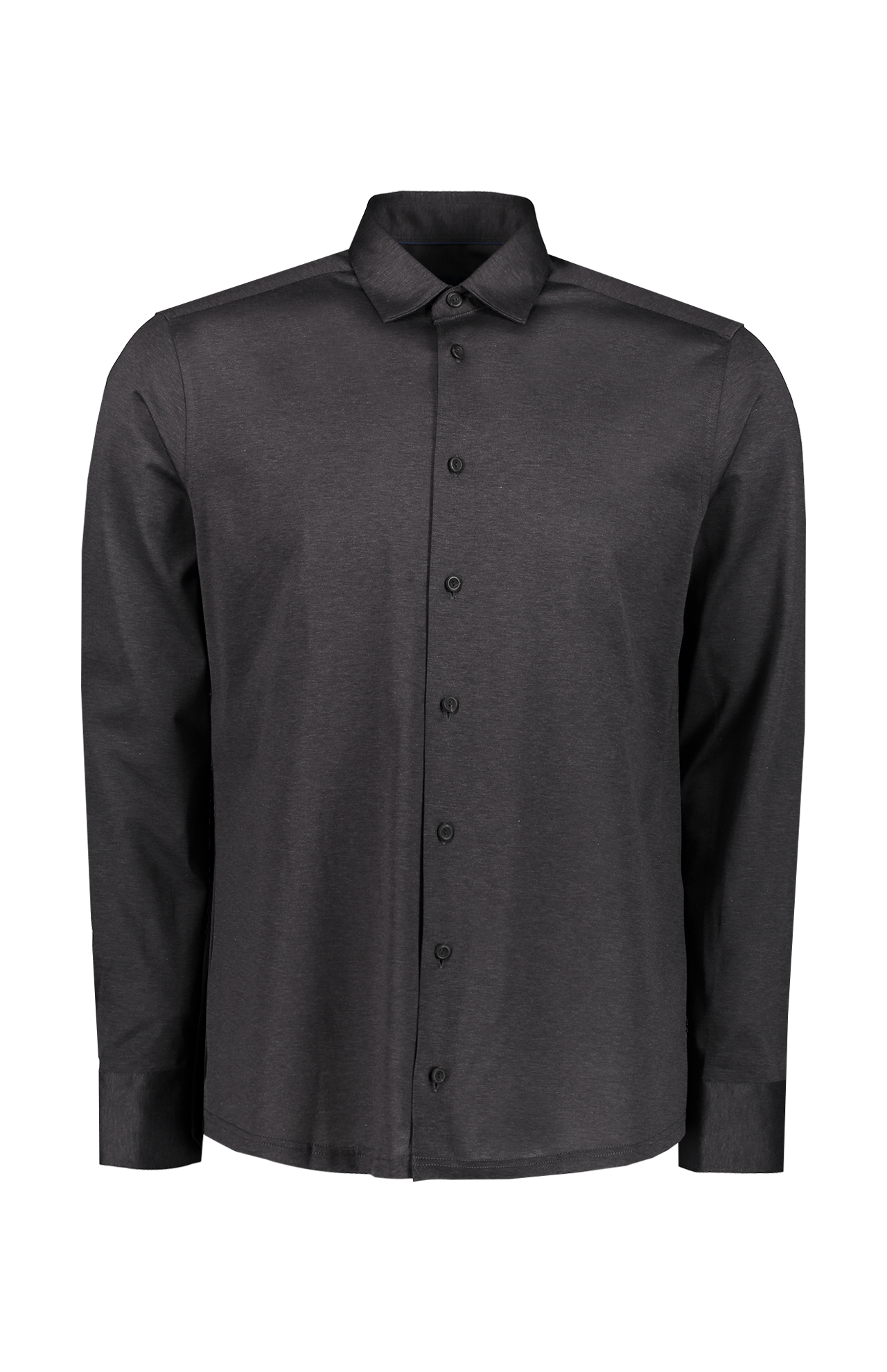 Eton Jersey Contemporary Shirt in Dark Grey - Front Mannequin Image (6919758315635)