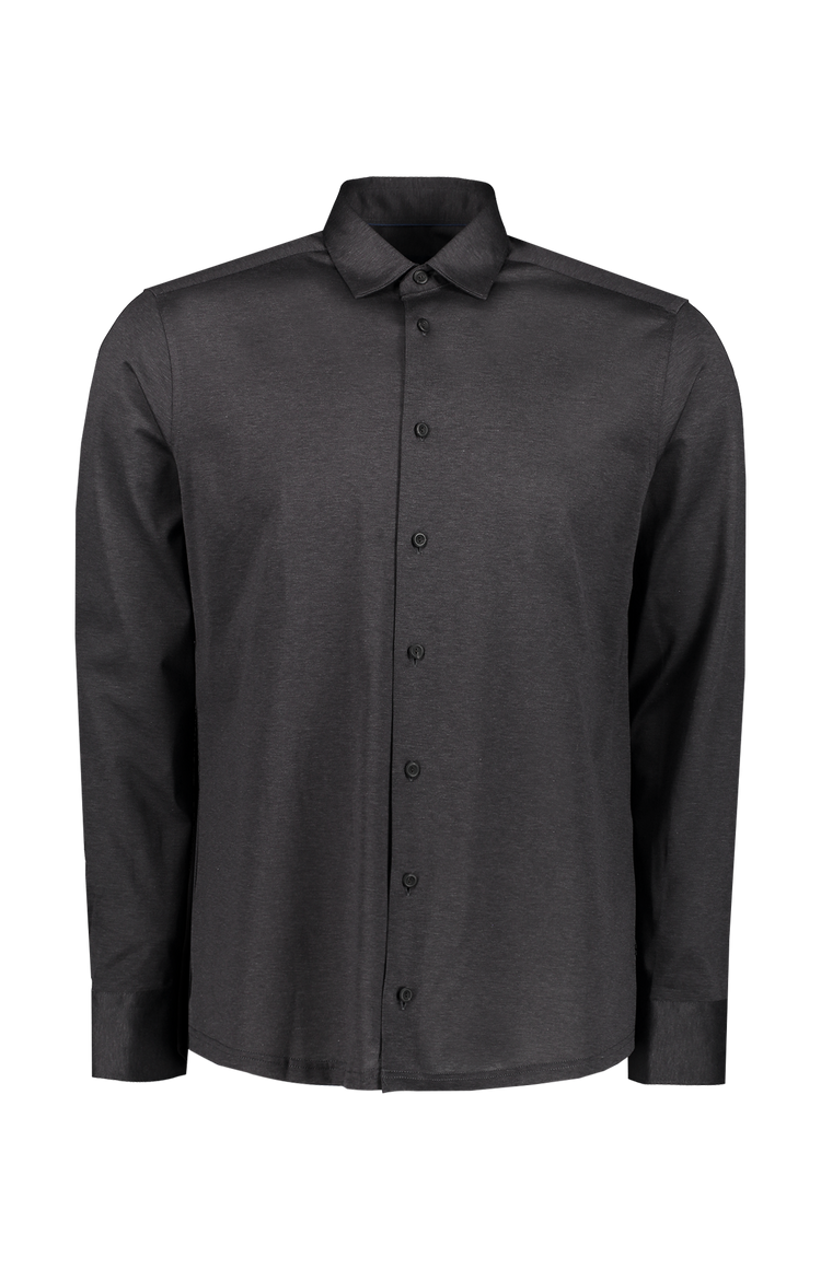 Eton Jersey Contemporary Shirt in Dark Grey - Front Mannequin Image (6919758315635)