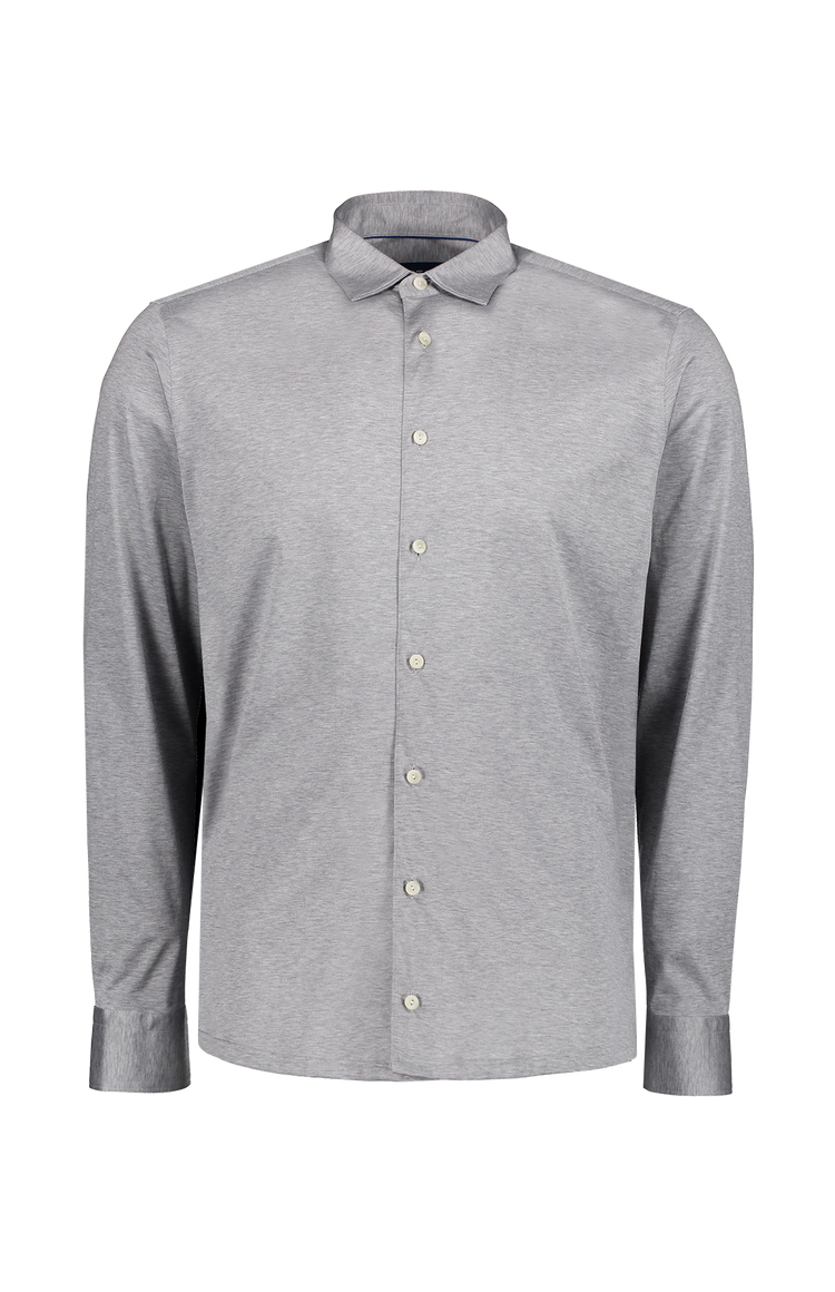 Eton Jersey Contemporary Shirt in Light Grey - Front Mannequin Image (6919758315635)