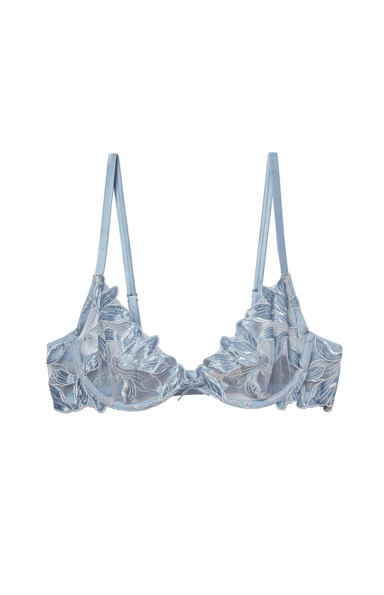 Velvet Lily Embroidery Demi Bra (6985349202035)
