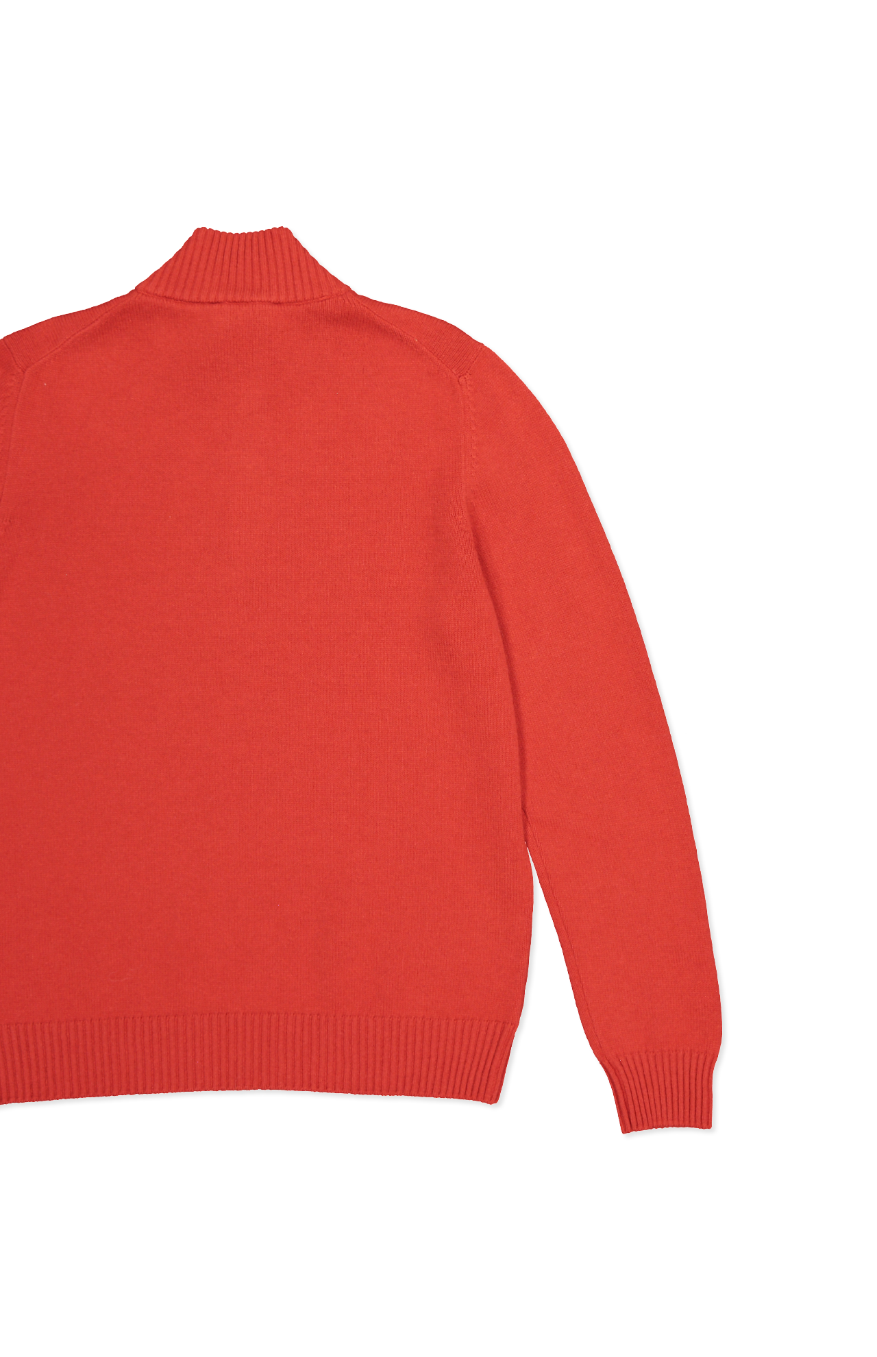 Gran Sasso Wool/Cashmere Quarter Zip Sweater in Orange - Back Detail Image  (6897541251187)