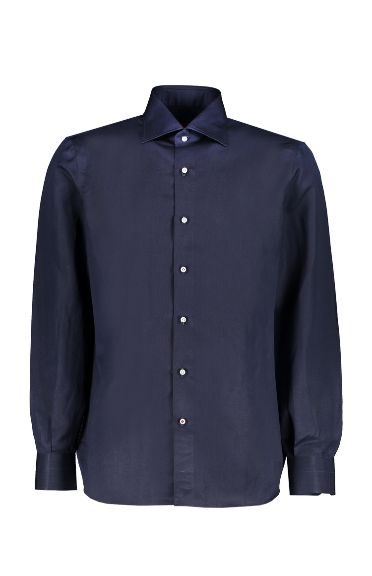 Isaia Solid Dress Shirt Navy IF10SC-C7973-03 Front Mannequin Image (7018825580659)