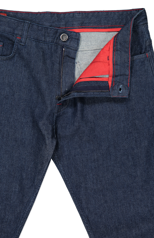 Isaia The Barchetta Jean Blue Fly Detail Image (6706315001971)