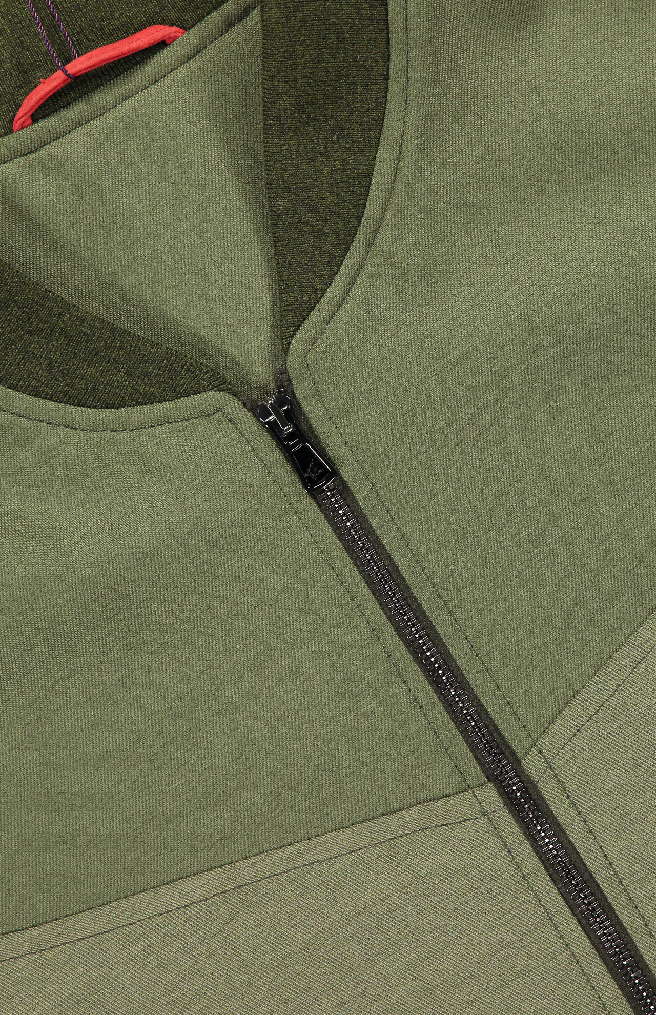 Isaia Track Jacket Olive Top Detail Image (7018816864371)