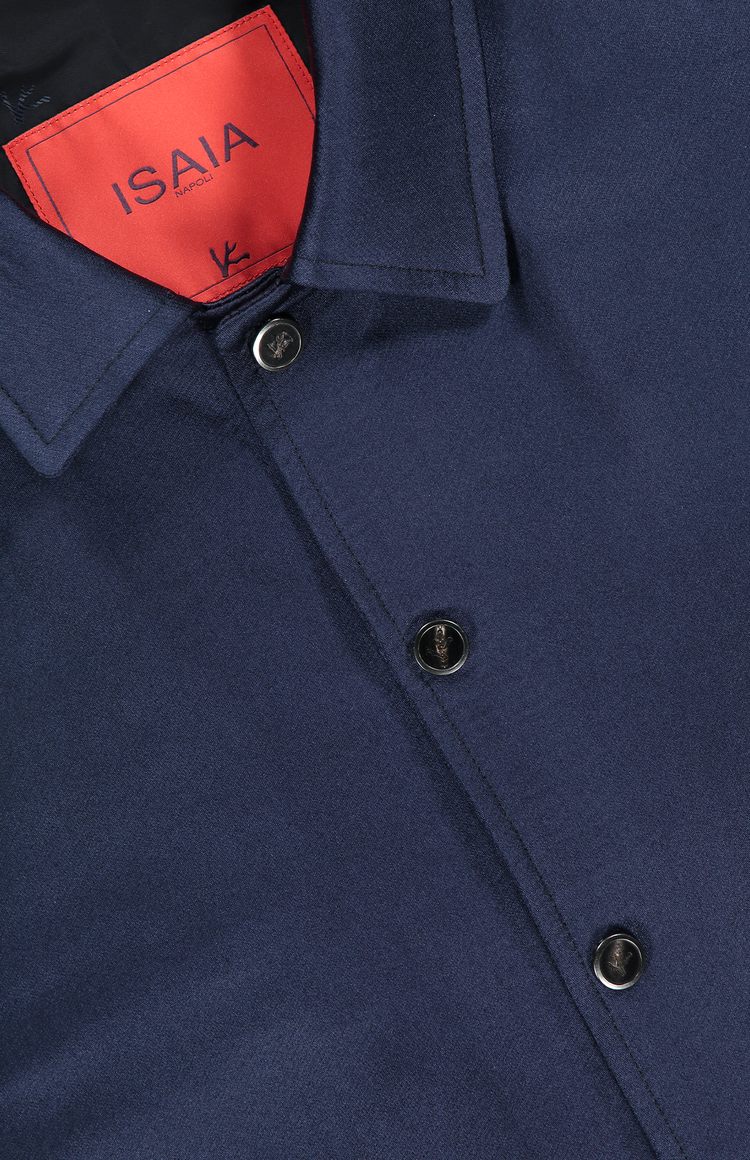 Isaia Varsity Jacket Navy Top Detail Image (7018816733299)
