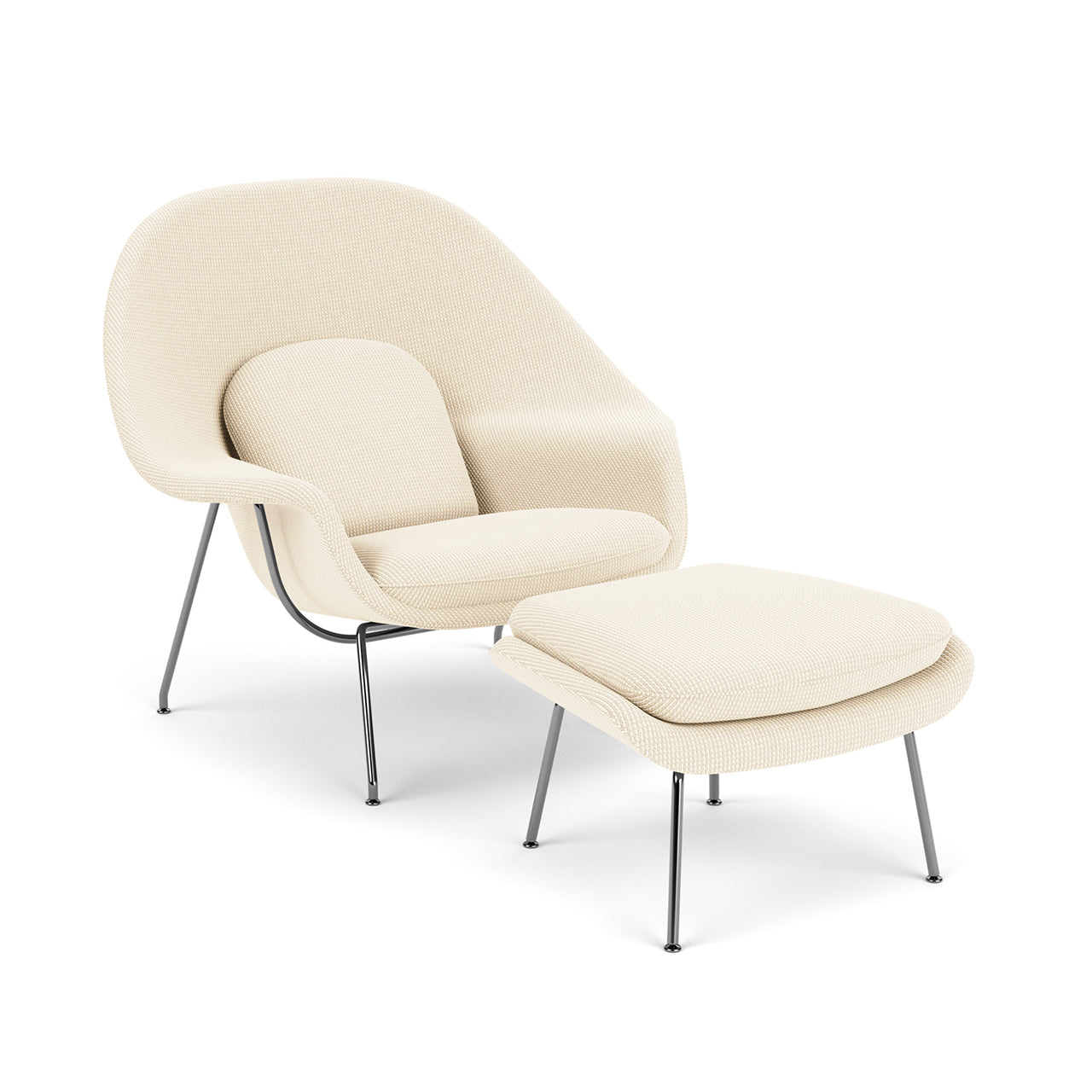 Knoll Womb Chair With Ottoman Designed By Eero Saarinen in Beige (6606269907059)