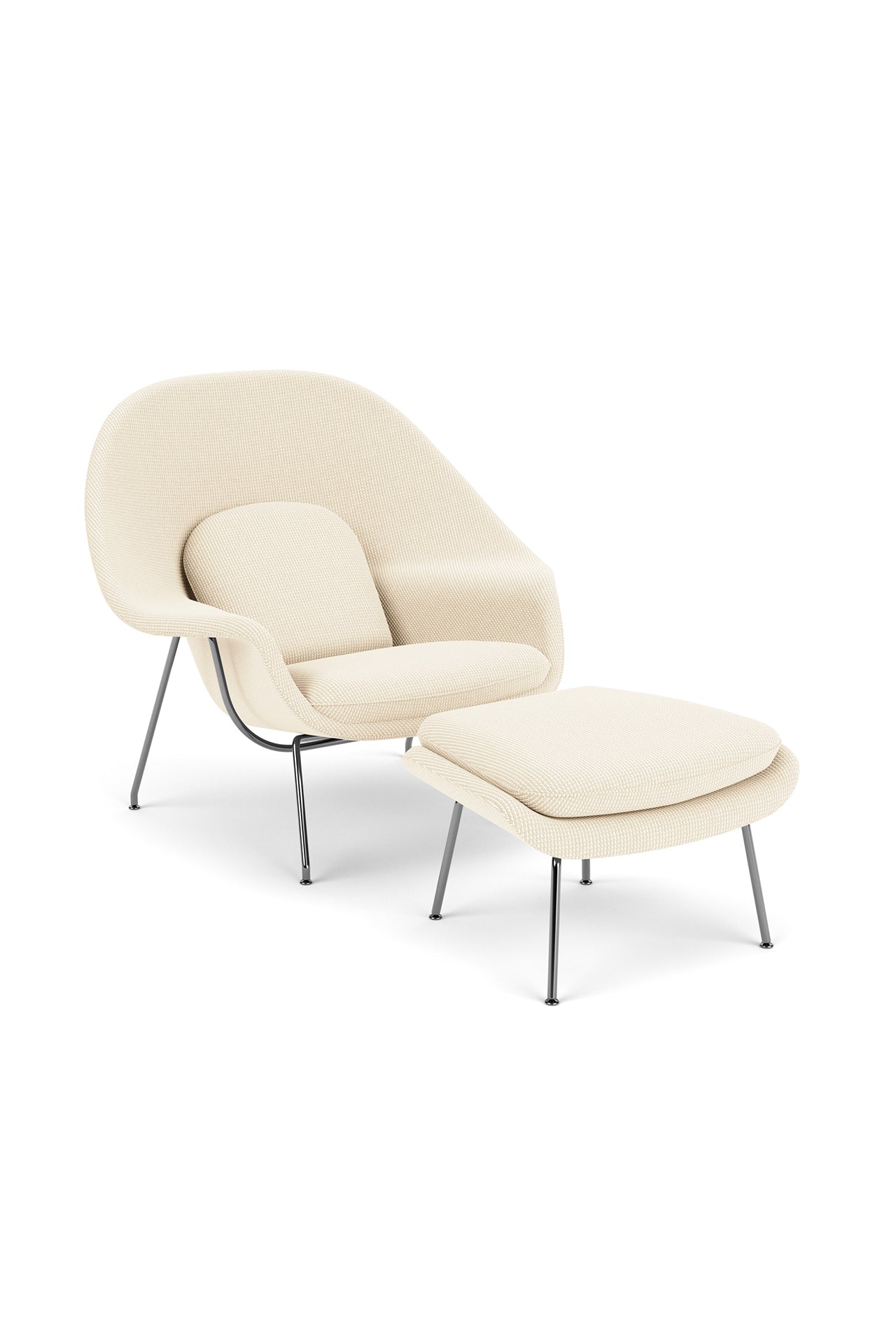 Knoll Womb Chair With Ottoman Designed By Eero Saarinen in Beige (6606269907059)
