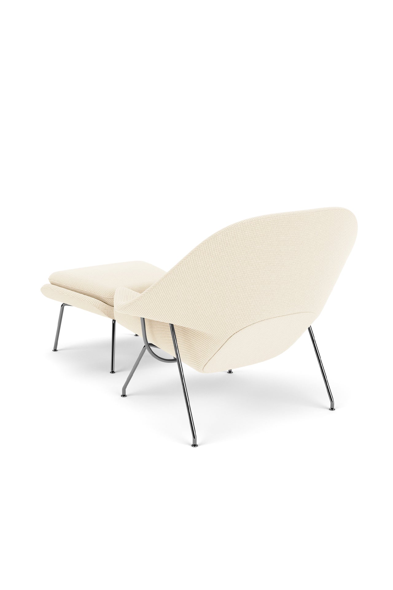 Knoll Womb Chair With Ottoman Designed By Eero Saarinen in Beige - Back Image (6606269907059)